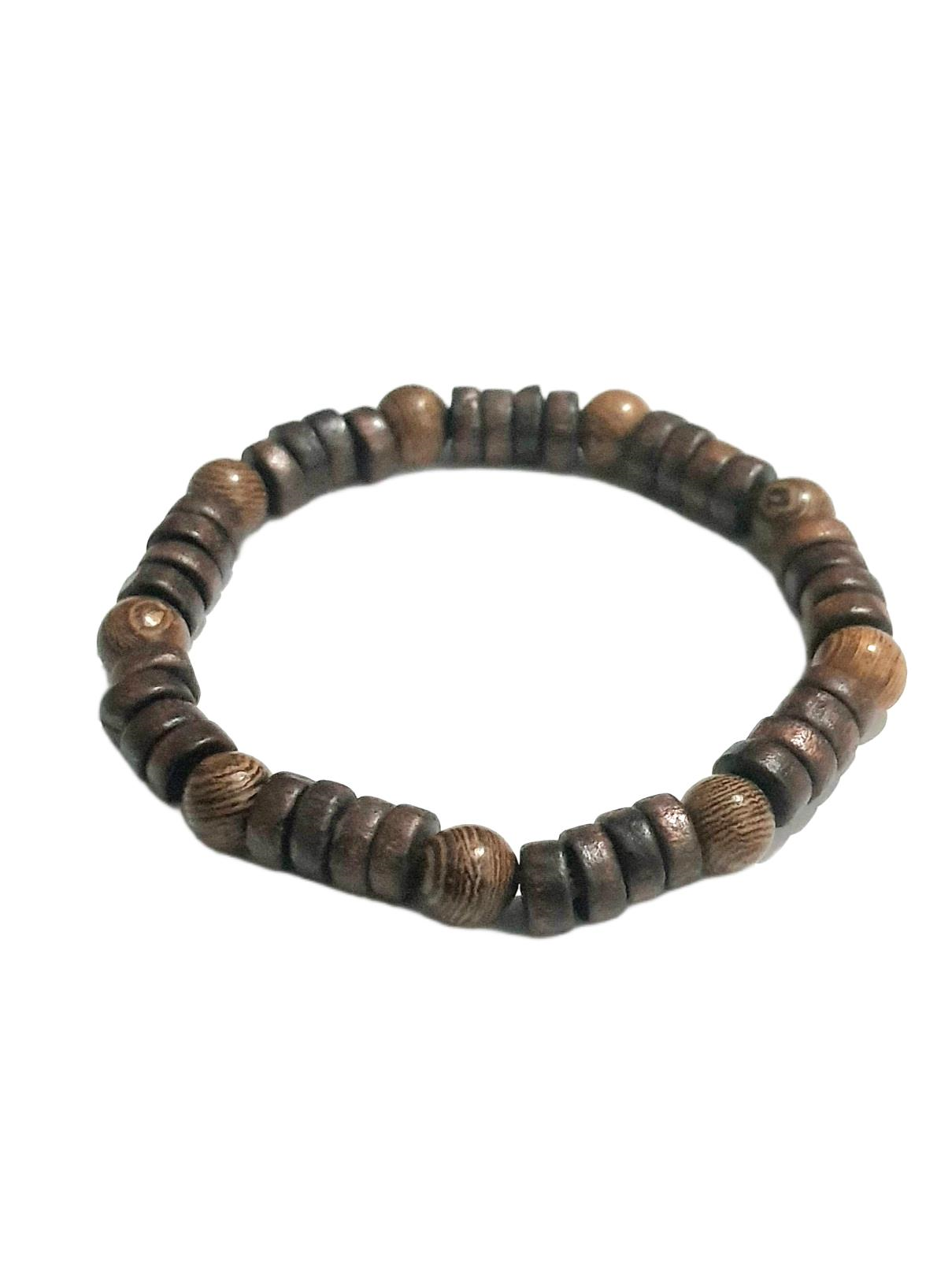 Doğaltaş BileklikJTAW25BLK1645 8 MM MAZI AĞACI ve AHŞAP ESNEK KAHVERENGİ GARANTİLİ JANTİ BİLEKLİKJanti