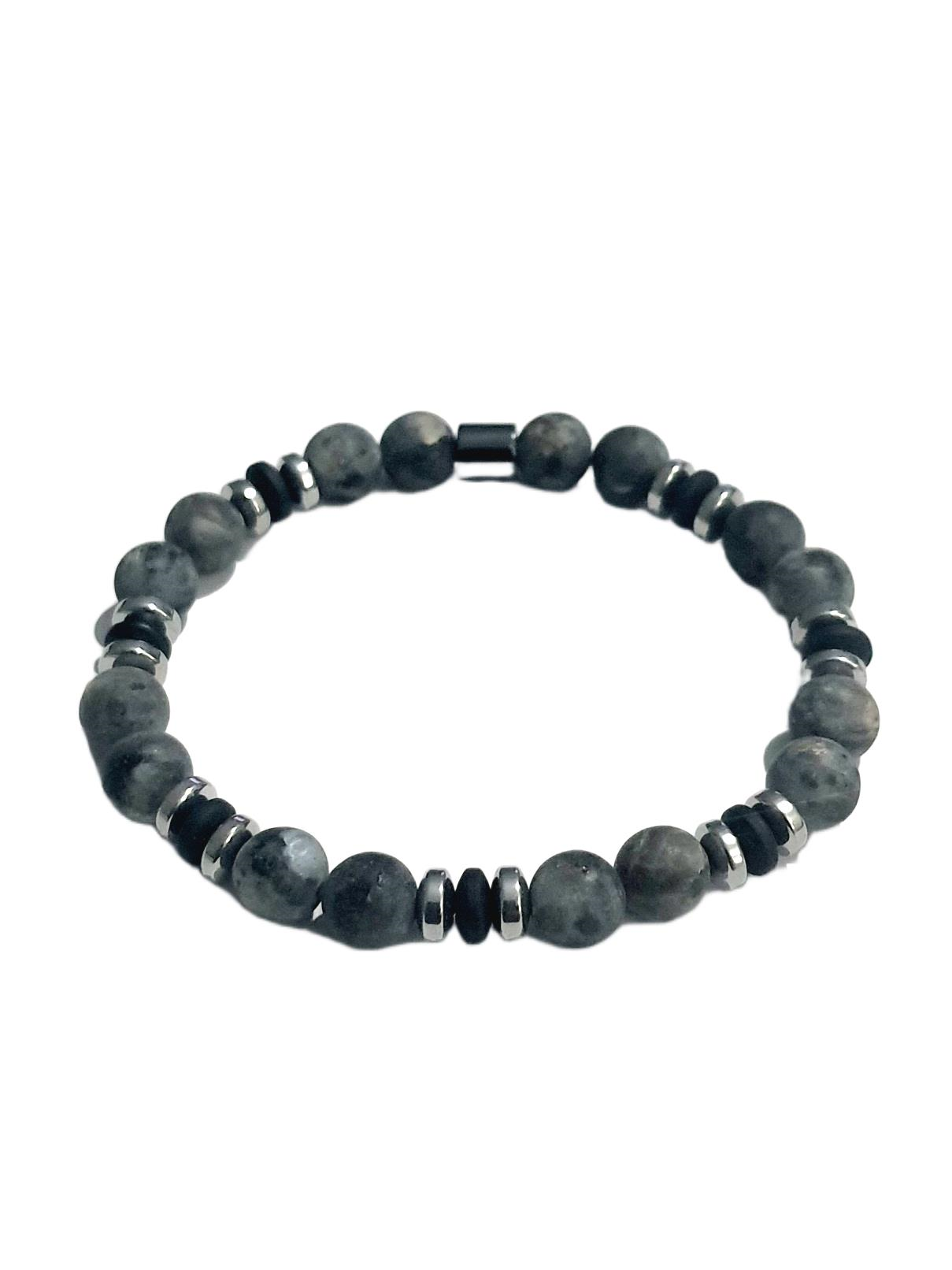 Doğaltaş BileklikJTAW25BLK1646 8 MM CEYT ve HEMATİT DOĞALTAŞ ESNEK KOYU GRİ GARANTİLİ JANTİ BİLEKLİKJanti