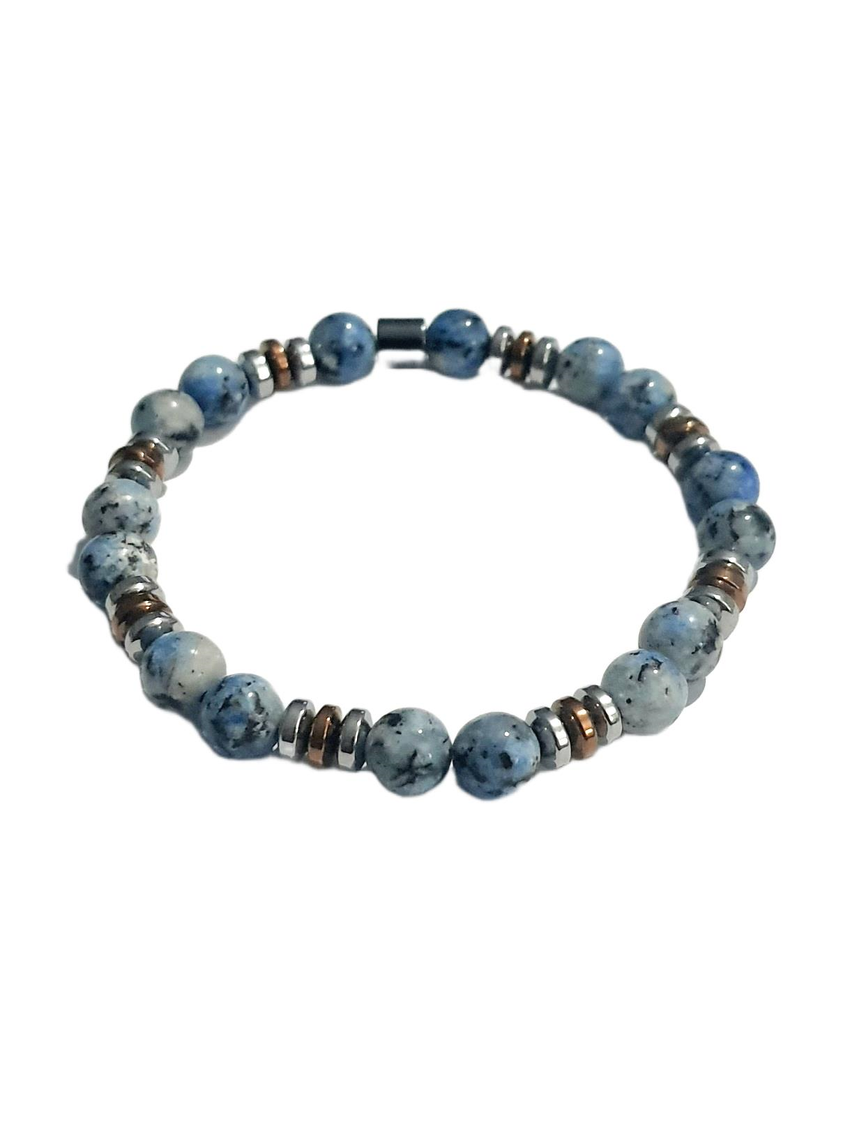 Doğaltaş BileklikJTAW25BLK1648 8 MM CEYT ve HEMATİT DOĞALTAŞ ESNEK MAVİ GARANTİLİ JANTİ BİLEKLİKJanti