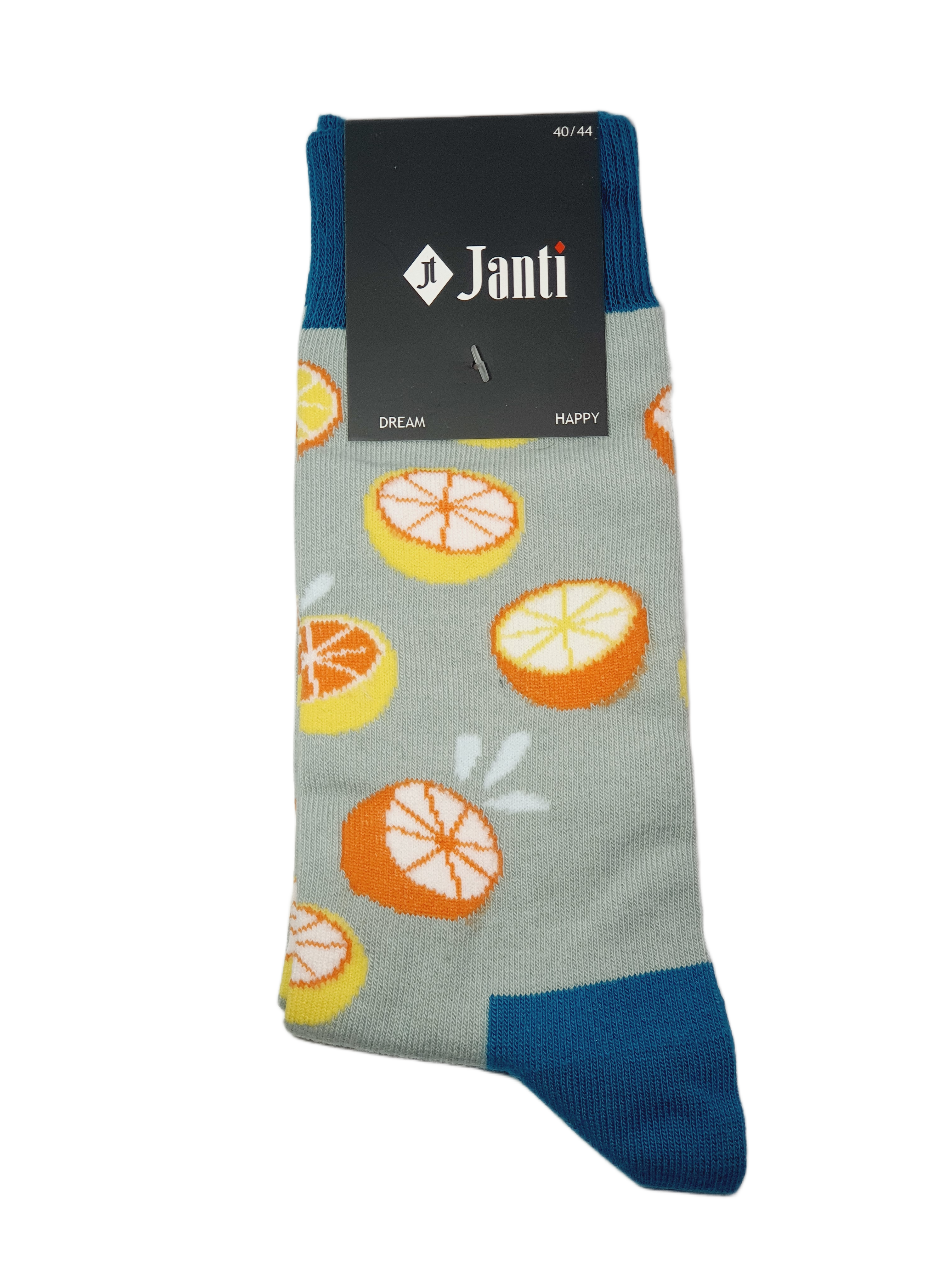 ÇorapJTAW25CRP1663 PAMUK ELASTAN 1.KALİTE SOKET 40-44 BEDEN TURKUAZ MAVİ GRİ PORTAKAL FİGÜRLÜ JANTİ ÇORAPJanti