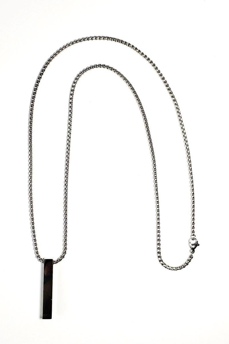 Çelik KolyeJTSS22ÇEK1005 Çelik Kolye Zinciri Dikdörtgen Çubuk Kolye Ucu Paslanmaz Renk Atmaz Janti GarantiliJanti