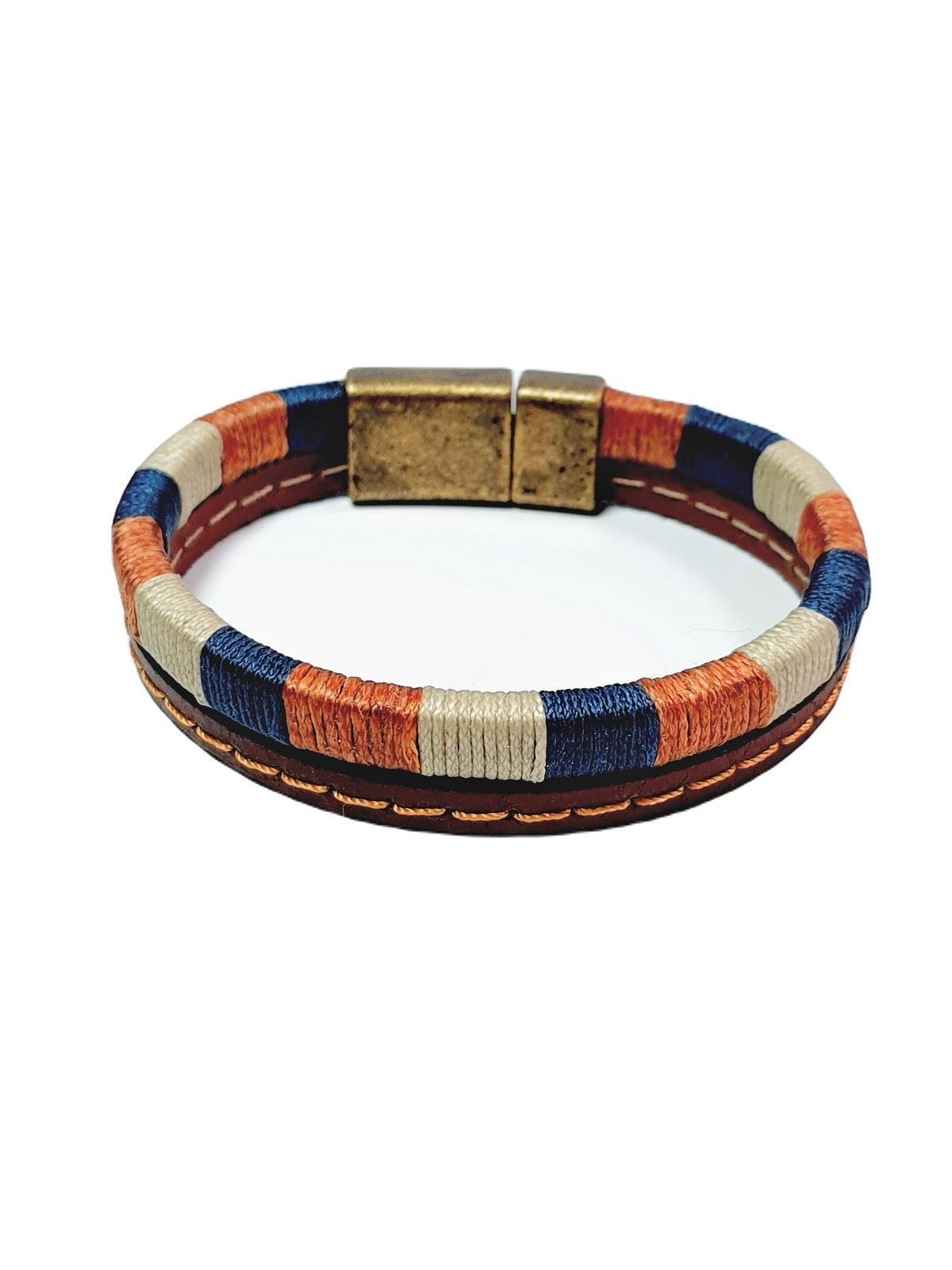 BileklikJTSS23DEB1305 JANTİ DERİ BİLEKLİK ÖRME DESENLİ MIKNATIS KAPAMA GARANTİLİJanti