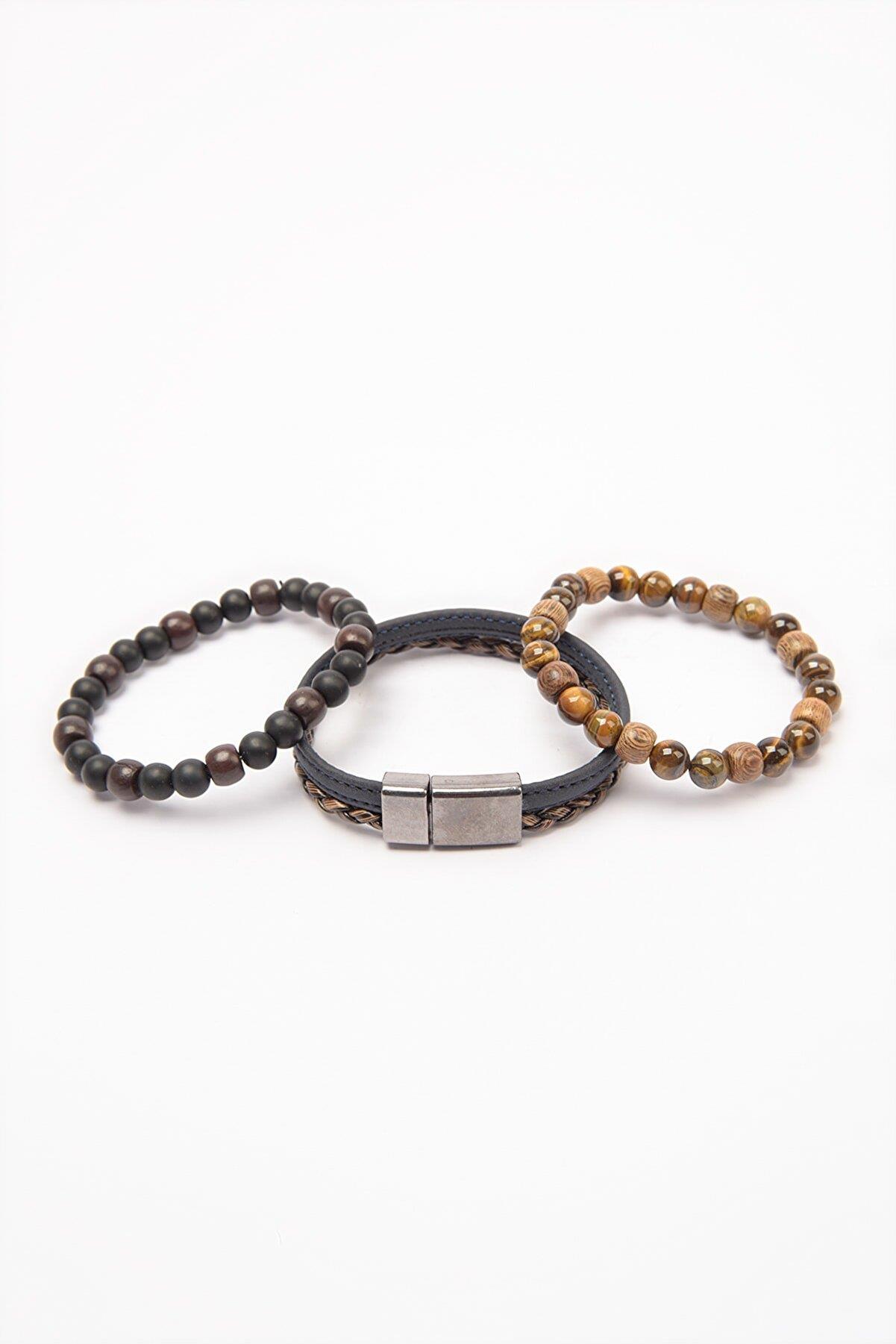 BileklikORİJİNAL KAPLANGÖZÜ ONYX DOĞALTAŞ MAZI AĞACI HAKİKİ DERİ MIKNATIS KAPAMA KOMBİN BİLEKLİK GARANTİLİ KUTULUJanti