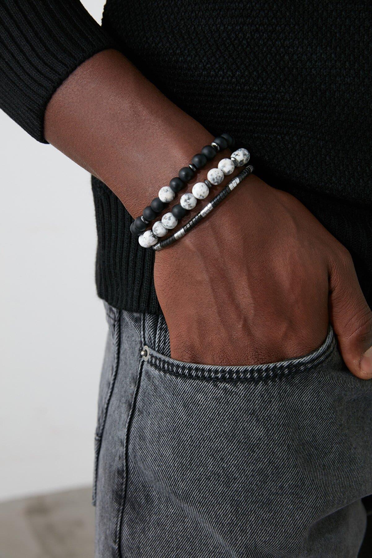 BileklikCEYT ONYX HEMATİT DOĞALTAŞ KOMBİN BİLEKLİK GARANTİLİJanti