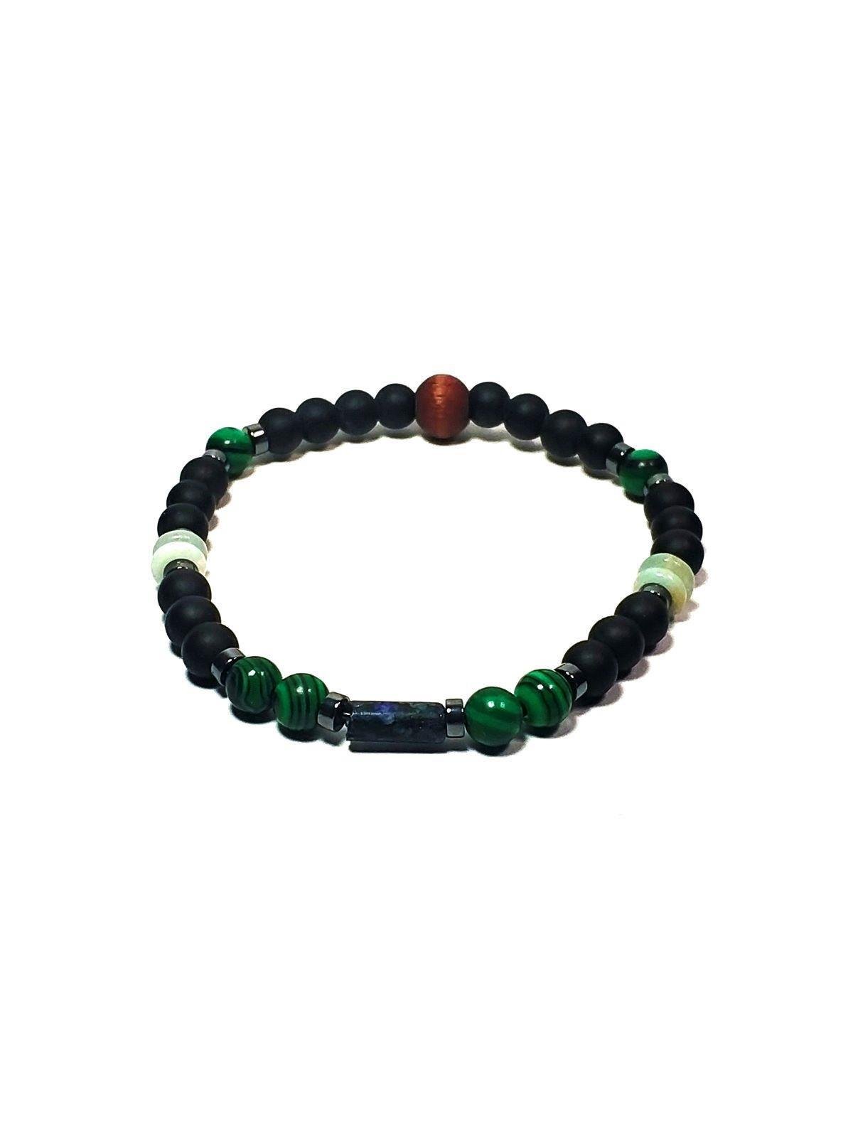 Doğaltaş BileklikJTSS24DOB1419 JANTİ UNISEX BİLEKLİK LAPİS LAZULİ MALAHİT HEMATİT AKİK ONYX DOĞALTAŞ ve AĞAÇ TASARIM GARANTİLİJanti