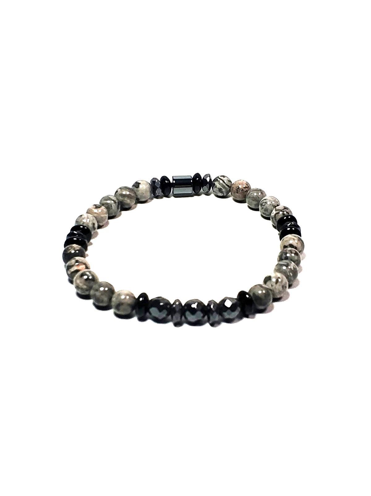 Doğaltaş BileklikJTSS24DOB1420 JANTİ UNISEX BİLEKLİK TİBET JASPER HEMATİT ONYX DOĞALTAŞ TASARIM GARANTİLİJanti