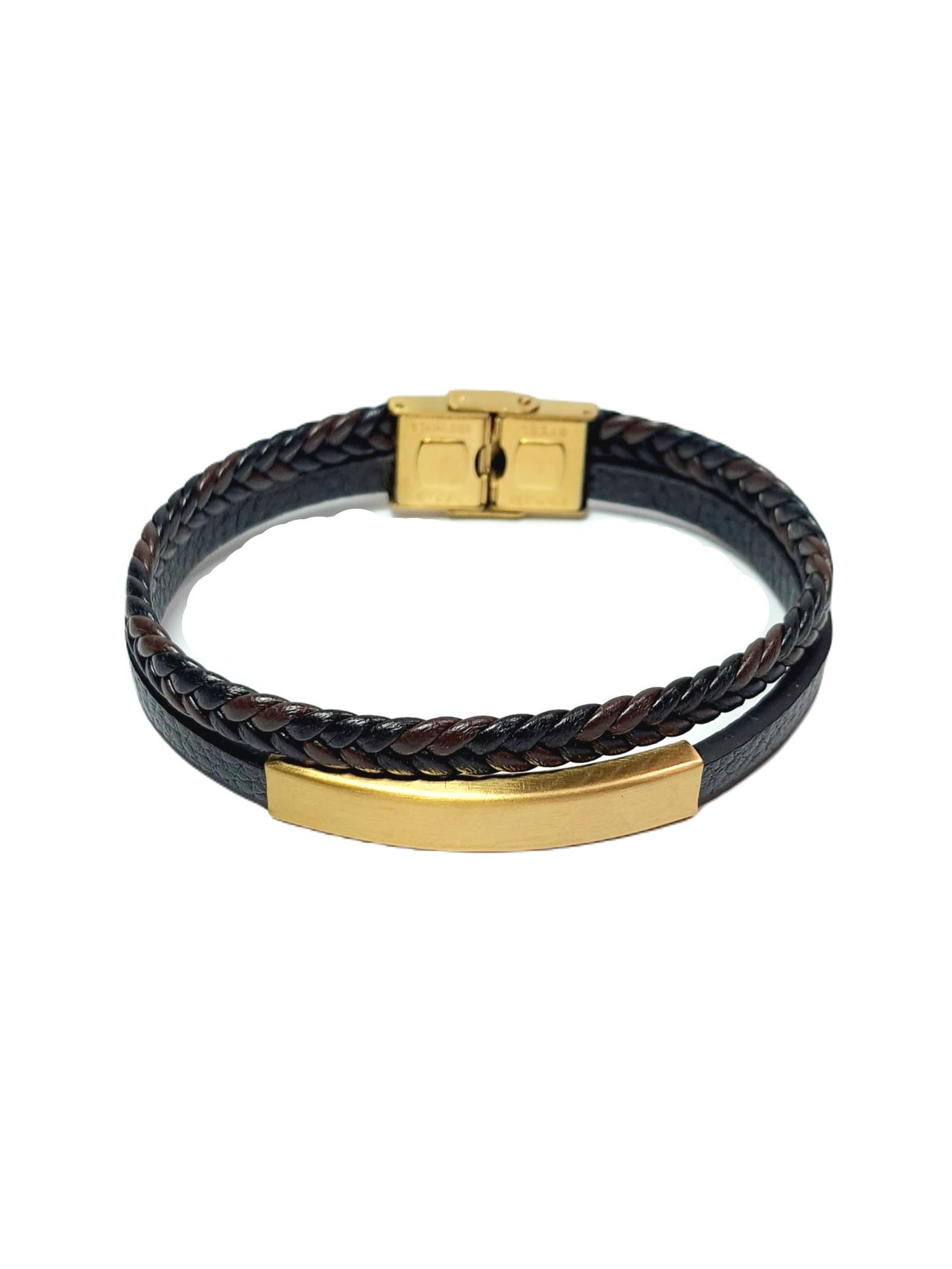 Deri BileklikJTSS25DEB1501 SAÇ ÖRGÜ ve DÜZ DERİ GOLD ÇELİK APARATLI ve ÇELİK KAPAMA SİYAH JANTİ DERİ BİLEKLİKJantisuni deri bileklik, bileklik, erkek bileklik, hediye bileklik, janti bileklik, babalar günü, sevgililer günü, yılbaşı, öğretmenler günü, suni deri, özel günlere hediye, erkek hediye