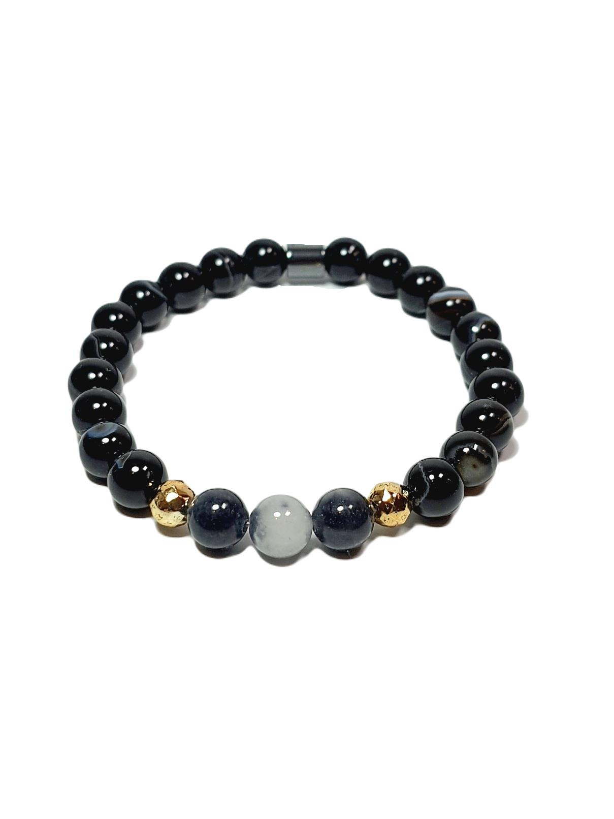 Doğaltaş BileklikJTSS25DOB1509 DAMARLI AKİK HEMATİT SİYAH JANTİ DOĞALTAŞ BİLEKLİKJantidoğaltaş bileklik, bileklik, erkek bileklik, hediye bileklik, janti bileklik, babalar günü, sevgililer günü, yılbaşı, öğretmenler günü, suni deri, özel günlere hediye, erkek hediye