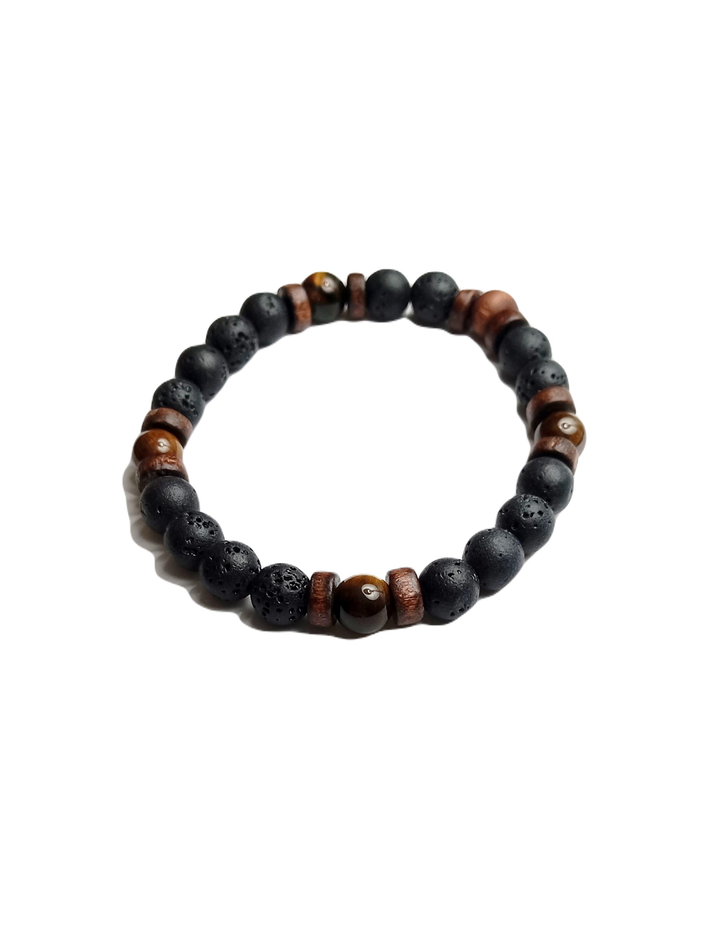 Doğaltaş BileklikJTSS25DOB1569 KAPLANGÖZÜ MAZI AĞACI LAV SİYAH JANTİ DOĞALTAŞ BİLEKLİKJanti