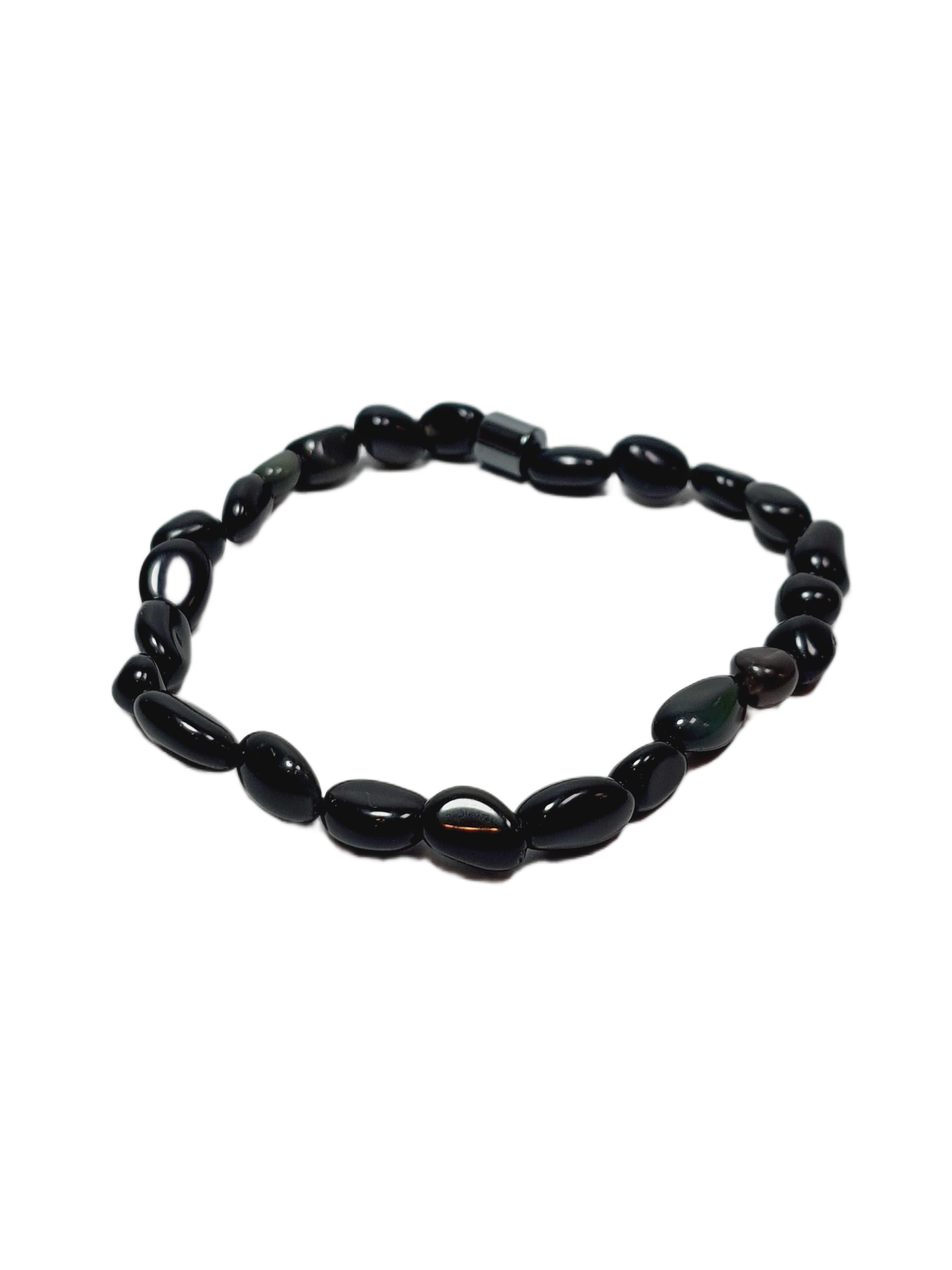 Doğaltaş BileklikJTSS26BLK1699 TURMALİN ve HEMATİT DOĞALTAŞ ESNEK 6 MM JANTİ BİLEKLİKJanti