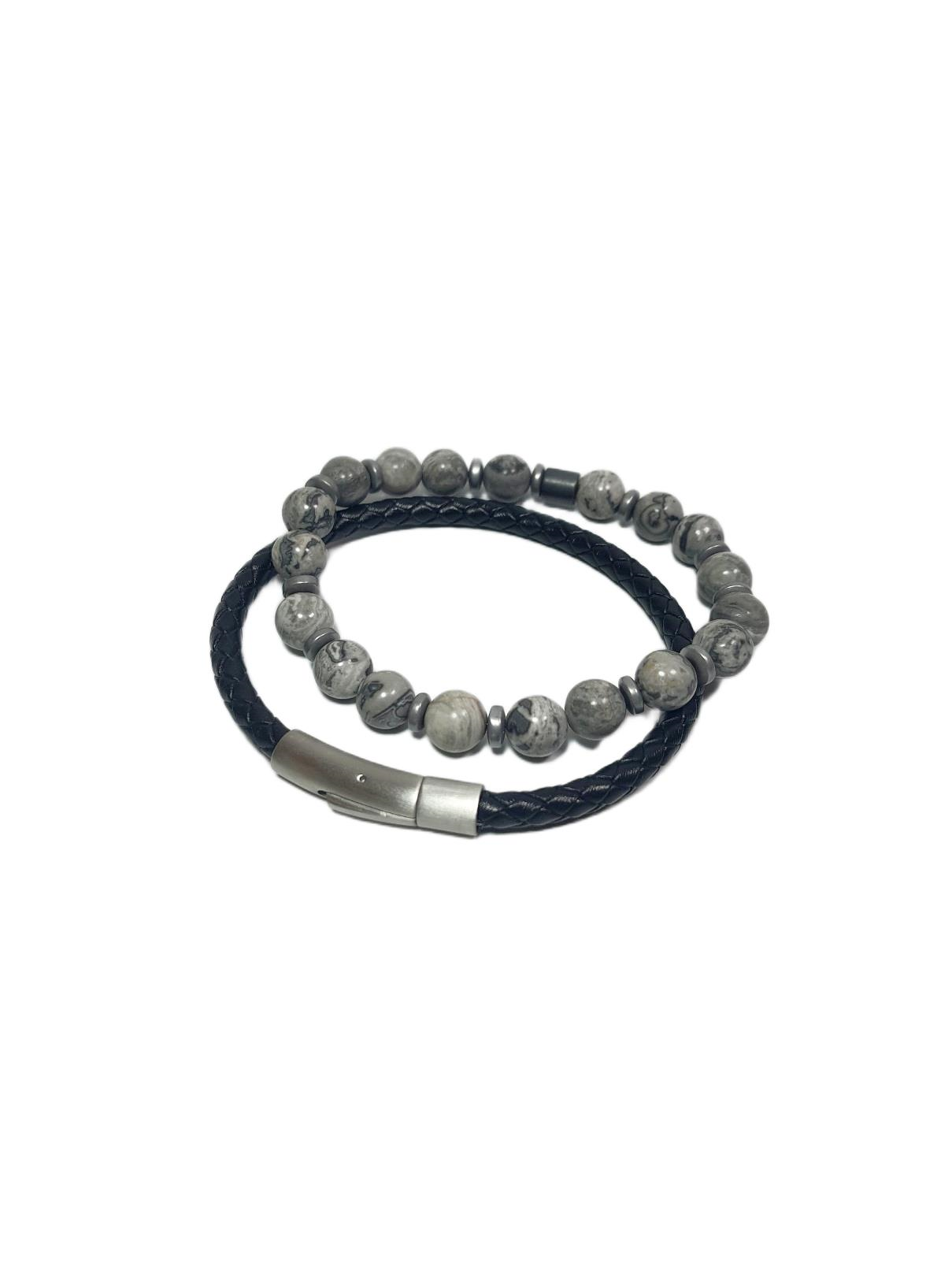 Doğaltaş BileklikJTSS26BLK1701 HAKİKİ DERİ PASLANMAZ ÇELİK KİLİT SERPANTİN DOĞALTAŞ MAZI AĞACI KUTULU GARANTİLİ SERTİFİKALI JANTİ KOMBİN BİLEKLİKJanti