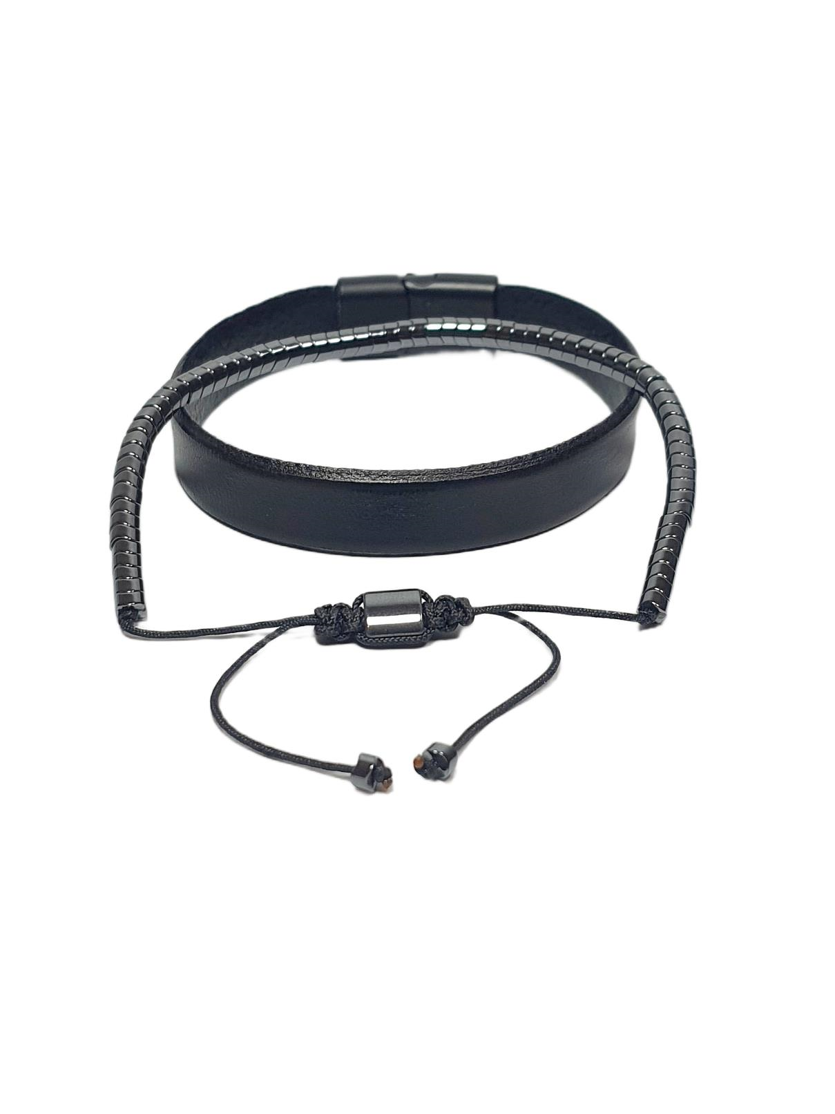 Doğaltaş BileklikJTSS26BLK1705 HAKİKİ DERİ ALAŞIMLI METAL KİLİT HEMATİT DOĞALTAŞ İPLİ ÖRME KUTULU GARANTİLİ JANTİ KOMBİN BİLEKLİKJanti