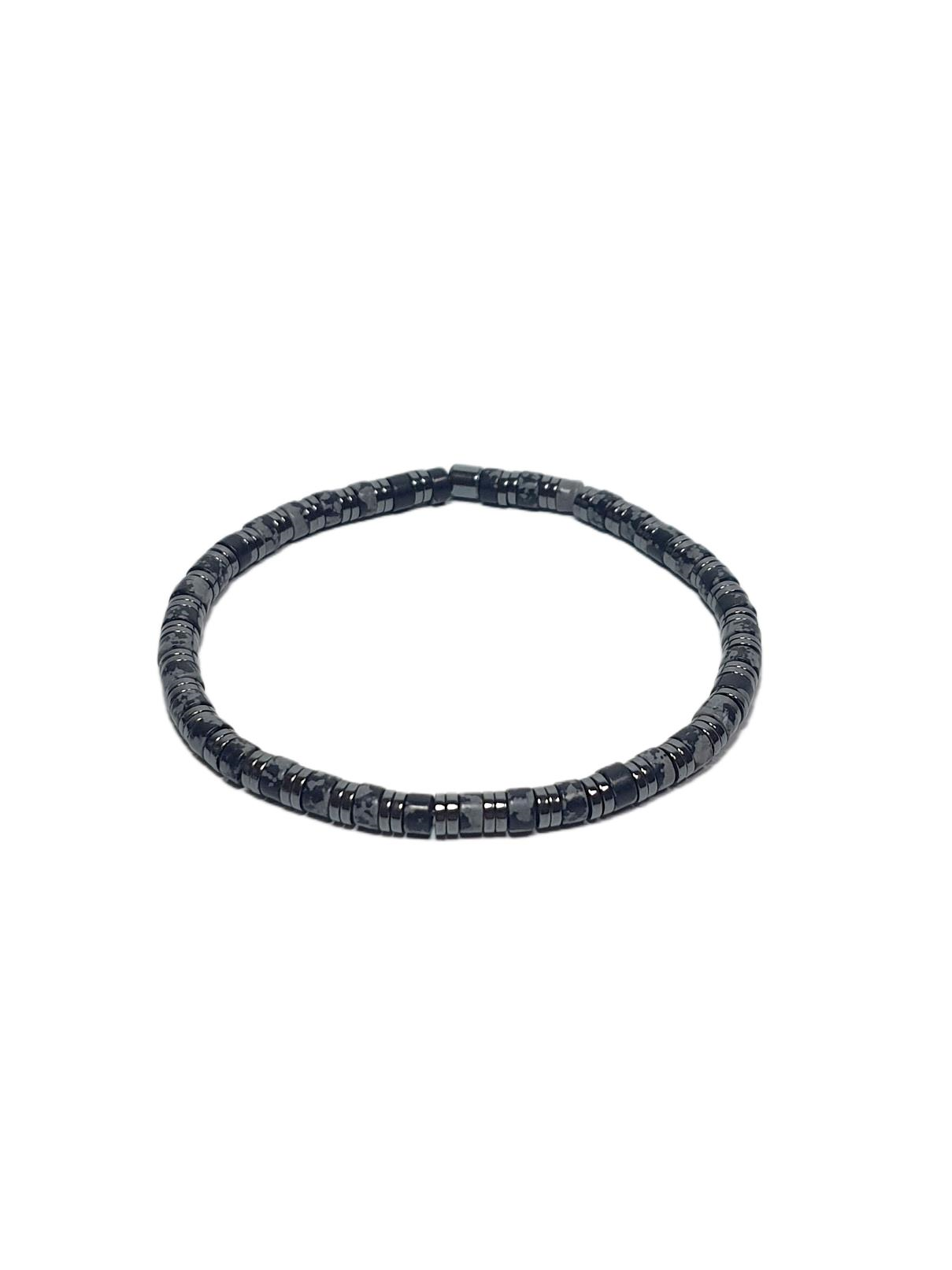 Doğaltaş BileklikJTSS26BLK1756 OBSİDYEN VE HEMATİT DOĞALTAŞ ESNEK 4 MM JANTİ BİLEKLİKJanti