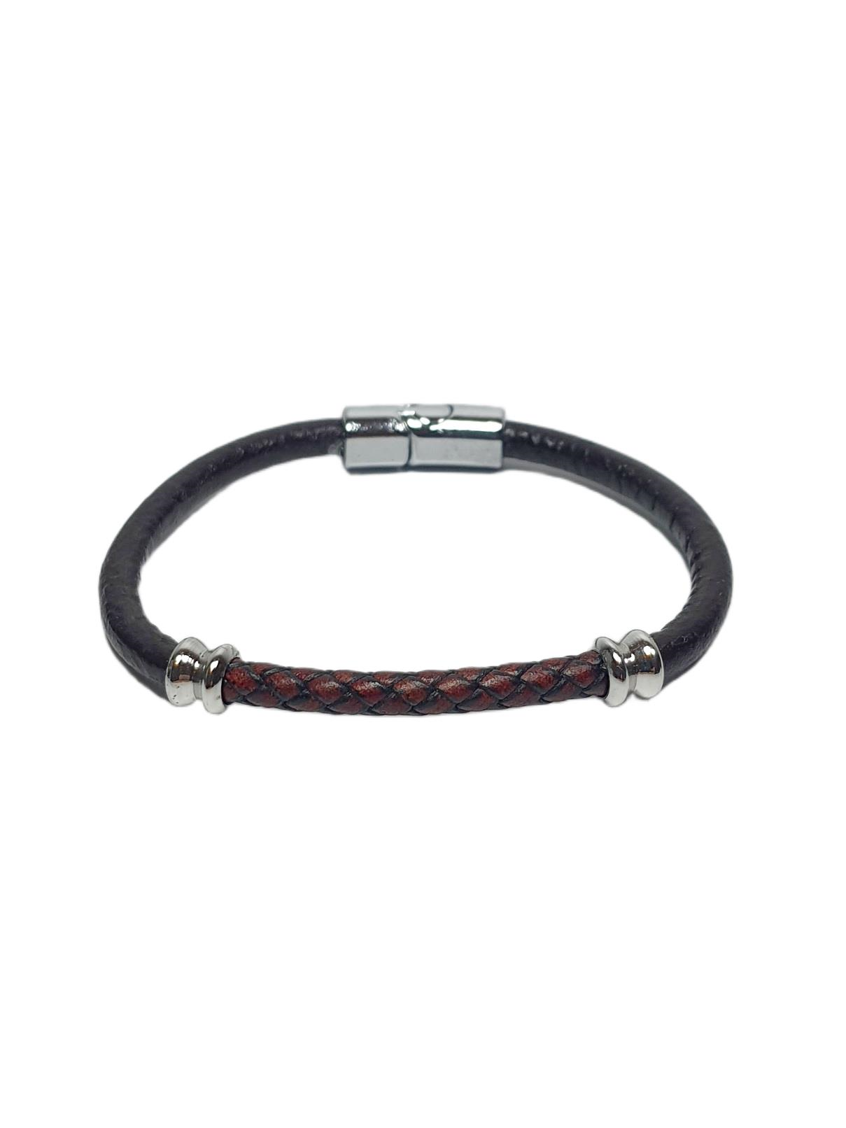 Doğaltaş BileklikJTSS26BLK1787 ALAŞIMLI METAL KİLİT HAKİKİ DERİ JANTİ BİLEKLİKJanti