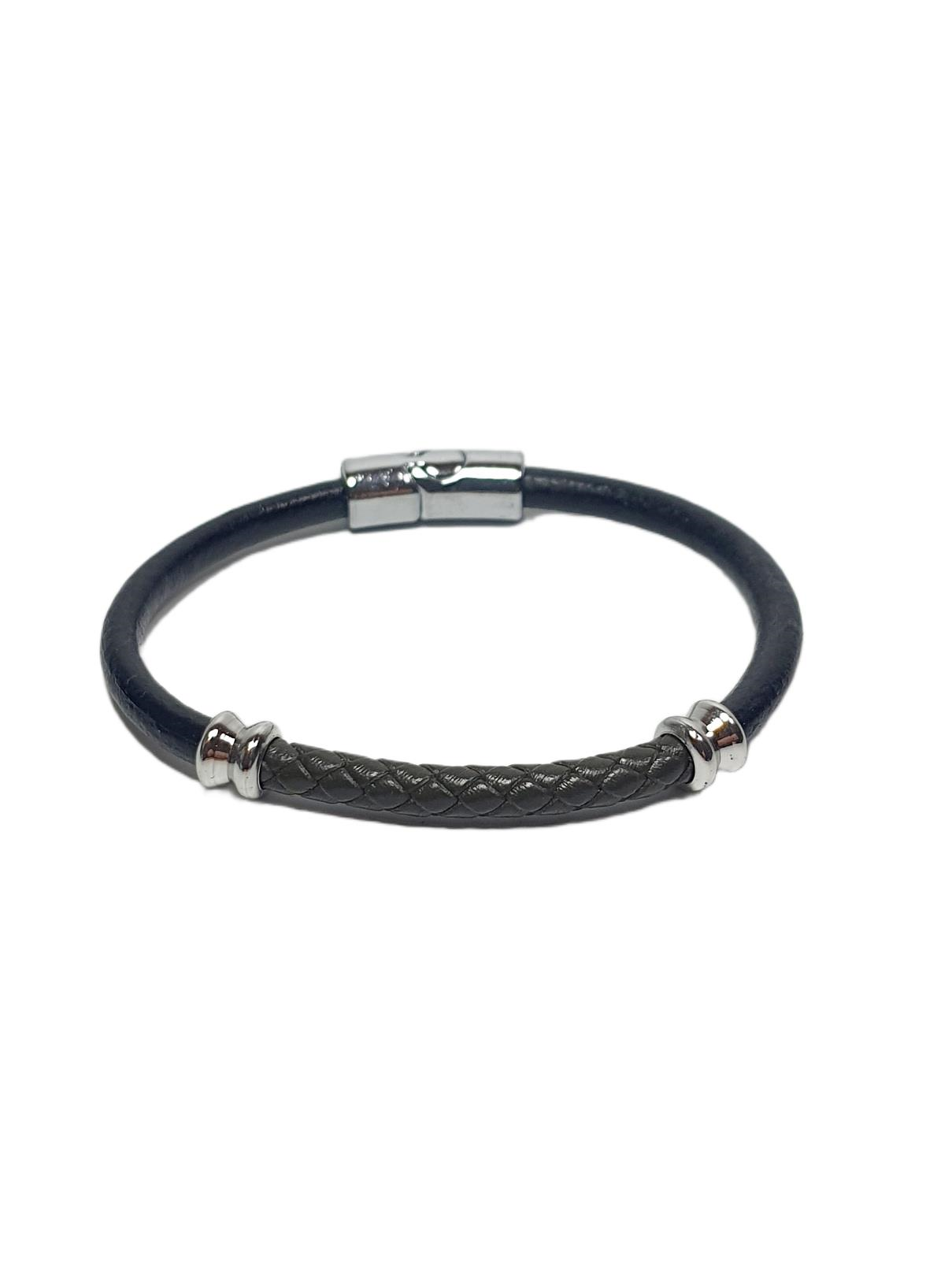 Doğaltaş BileklikJTSS26BLK1789 ALAŞIMLI METAL KİLİT HAKİKİ DERİ JANTİ BİLEKLİKJanti