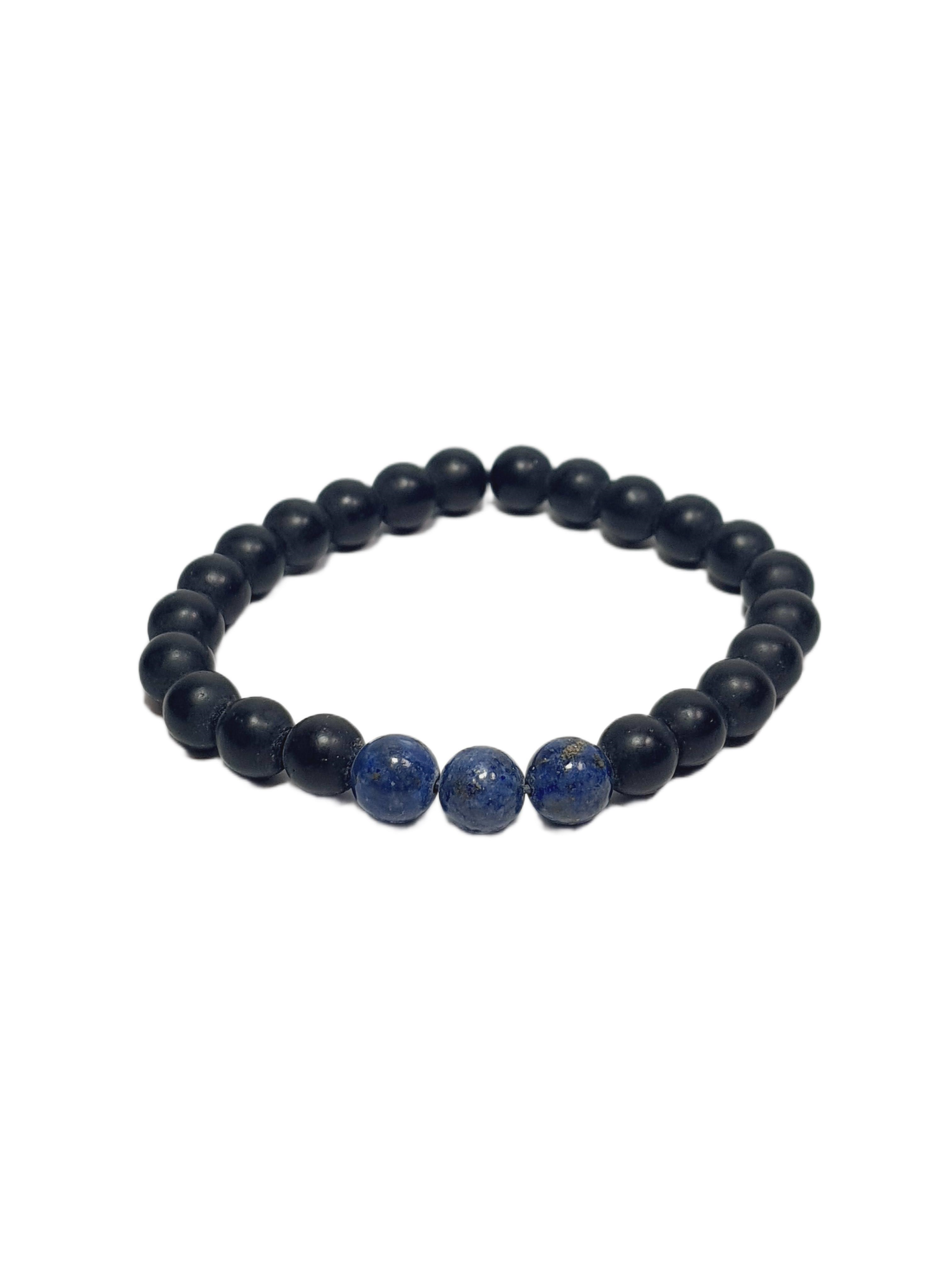 Doğaltaş BileklikJTSS26BLK1813 CEYT ONYX HEMATİT DOĞALTAŞ ESNEK LACİVERT SİYAH 8 MM GARANTİLİ JANTİ BİLEKLİKJanti