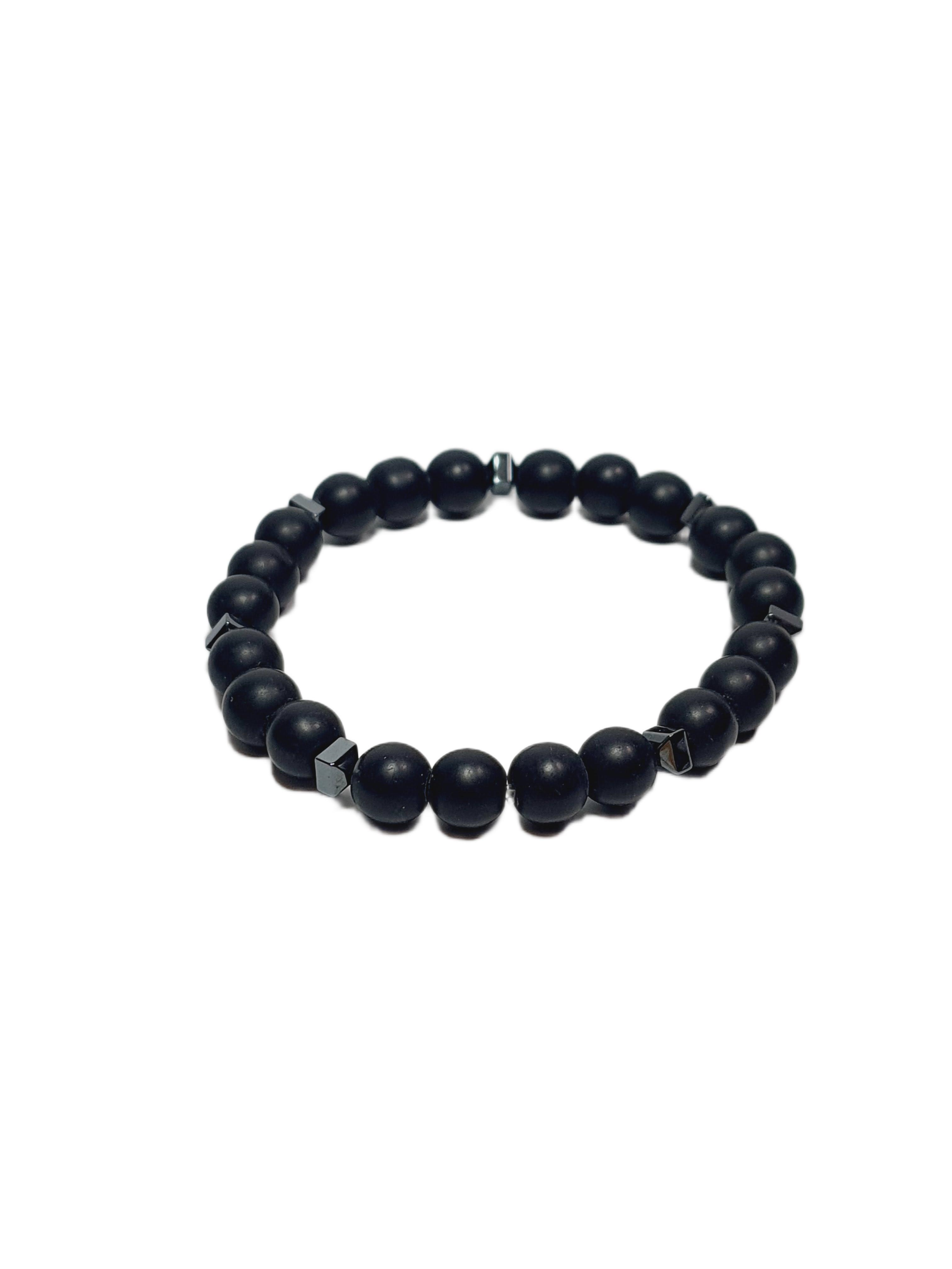 Doğaltaş BileklikJTSS26BLK1827 ONYX HEMATİT DOĞALTAŞ SİYAH 8 MM GARANTİLİ ESNEK JANTİ BİLEKLİKJanti