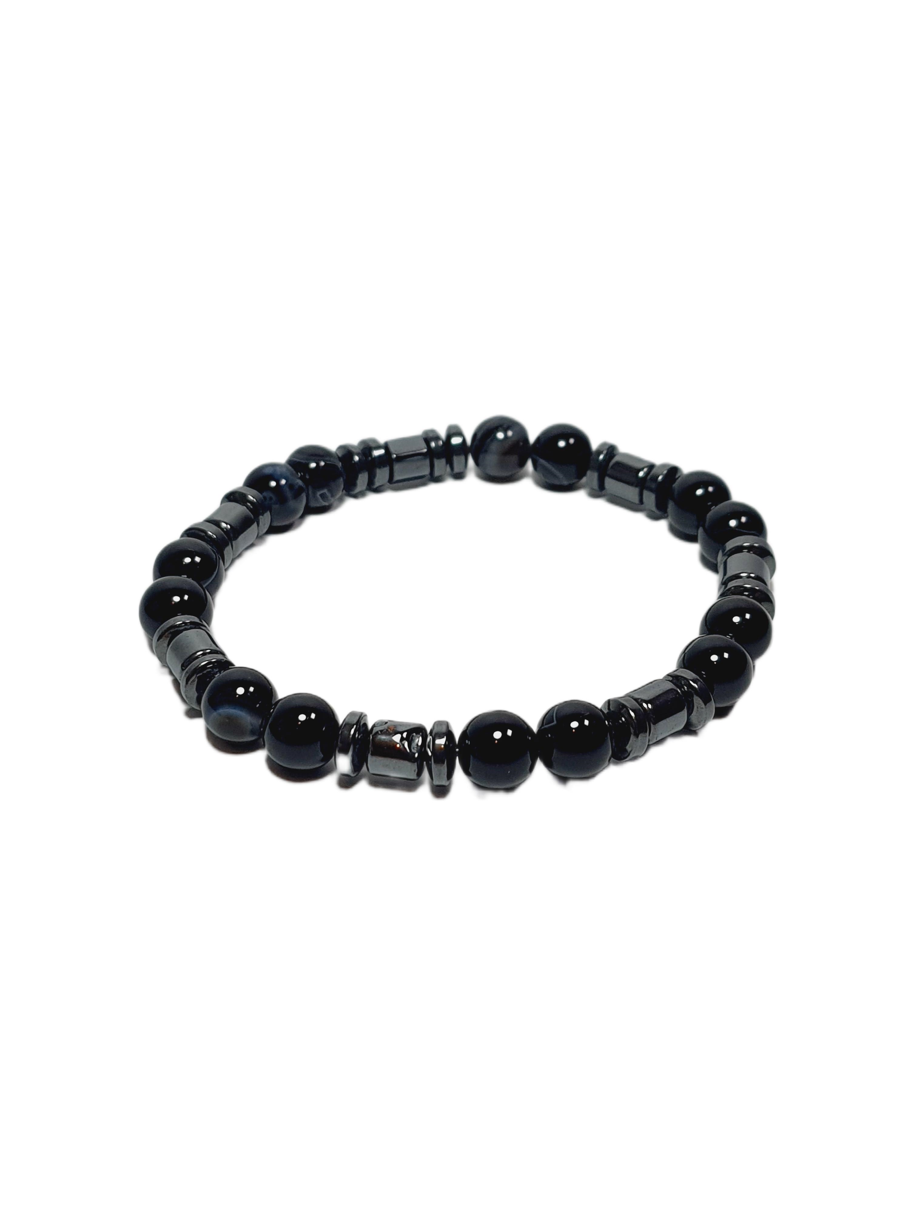 Doğaltaş BileklikJTSS26BLK1829 AKİK HEMATİT DOĞALTAŞ SİYAH 8 MM GARANTİLİ ESNEK JANTİ BİLEKLİKJanti
