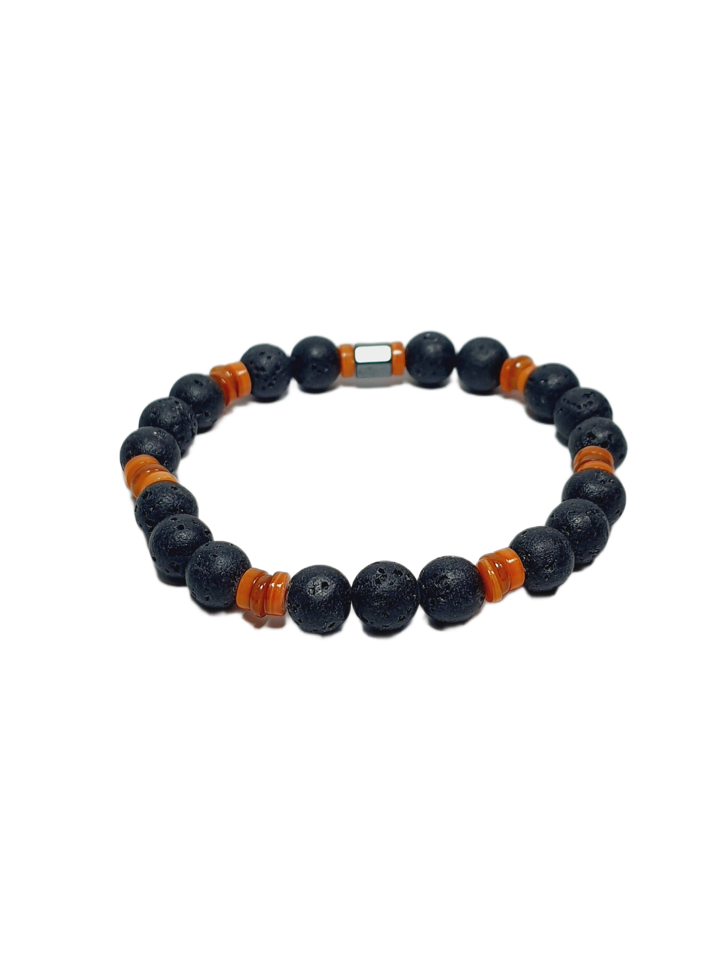 Doğaltaş BileklikJTSS26BLK1835 LAV SEDEF HEMATİT DOĞALTAŞ SİYAH 8 MM GARANTİLİ ESNEK JANTİ BİLEKLİKJanti