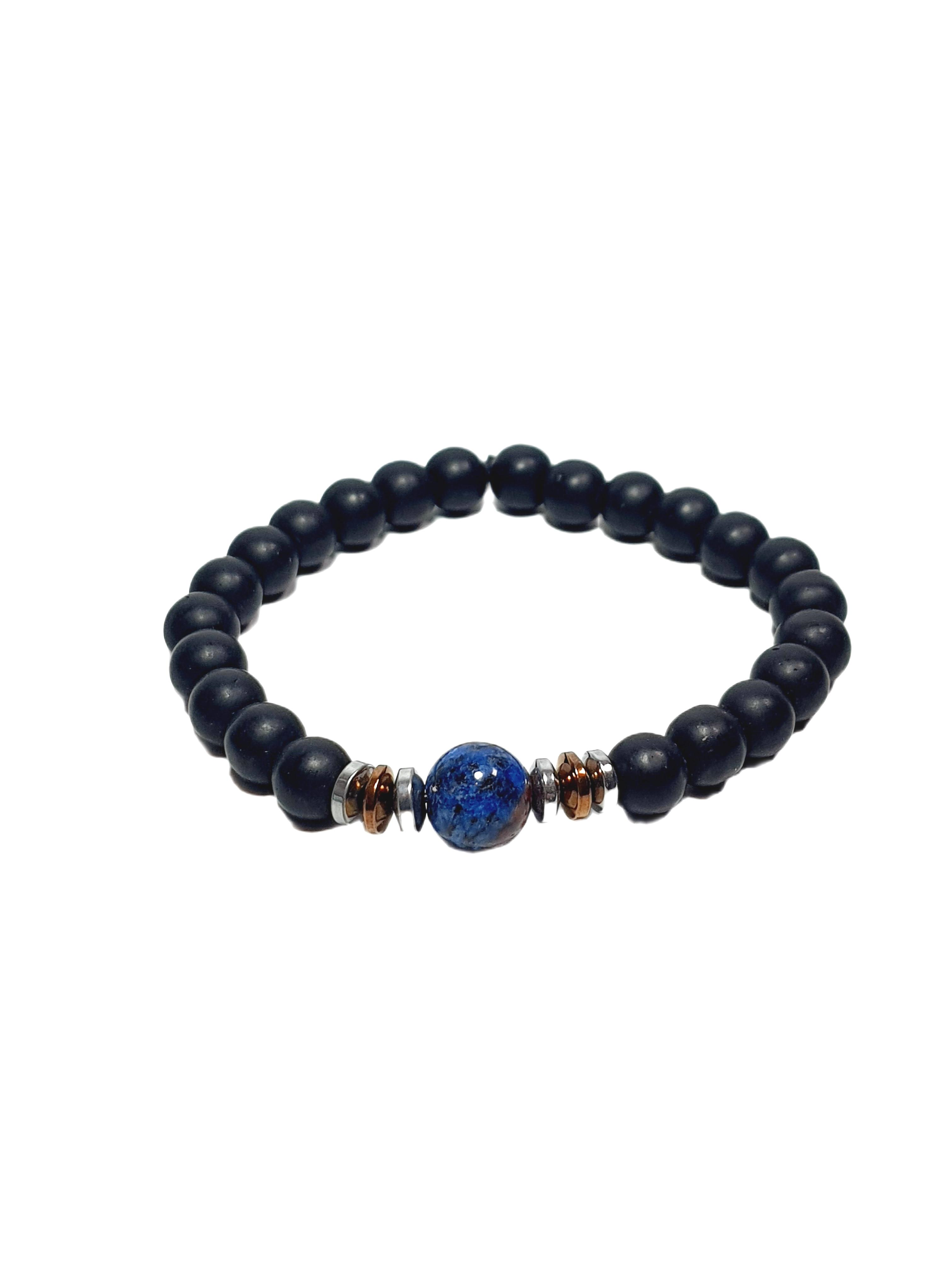 Doğaltaş BileklikJTSS26BLK1842 CEYT ONYX HEMATİT DOĞALTAŞ SİYAH 8 MM GARANTİLİ ESNEK JANTİ BİLEKLİKJanti