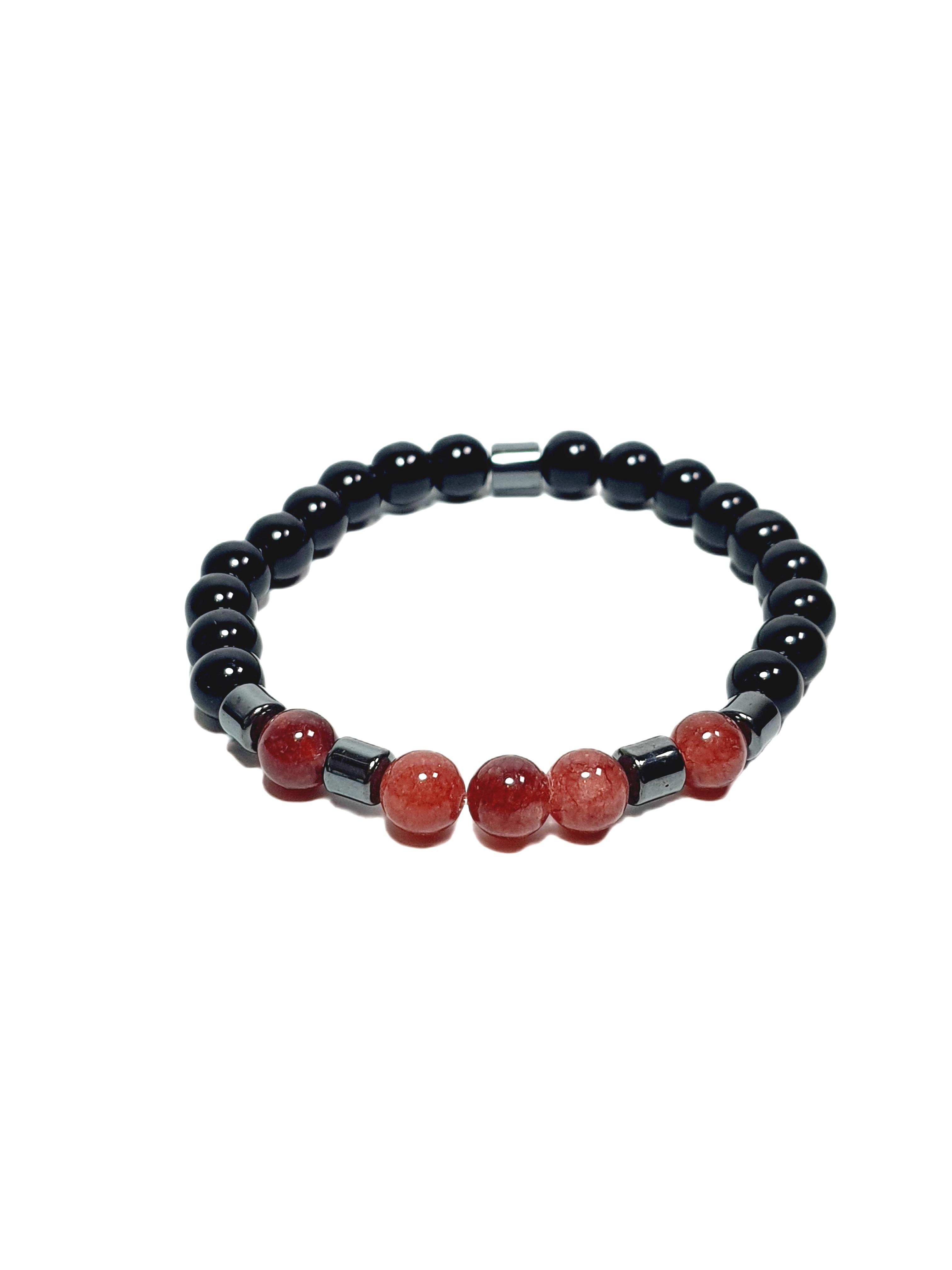 Doğaltaş BileklikJTSS26BLK1846 AKİK ONYX HEMATİT DOĞALTAŞ SİYAH 8 MM GARANTİLİ ESNEK JANTİ BİLEKLİKJanti
