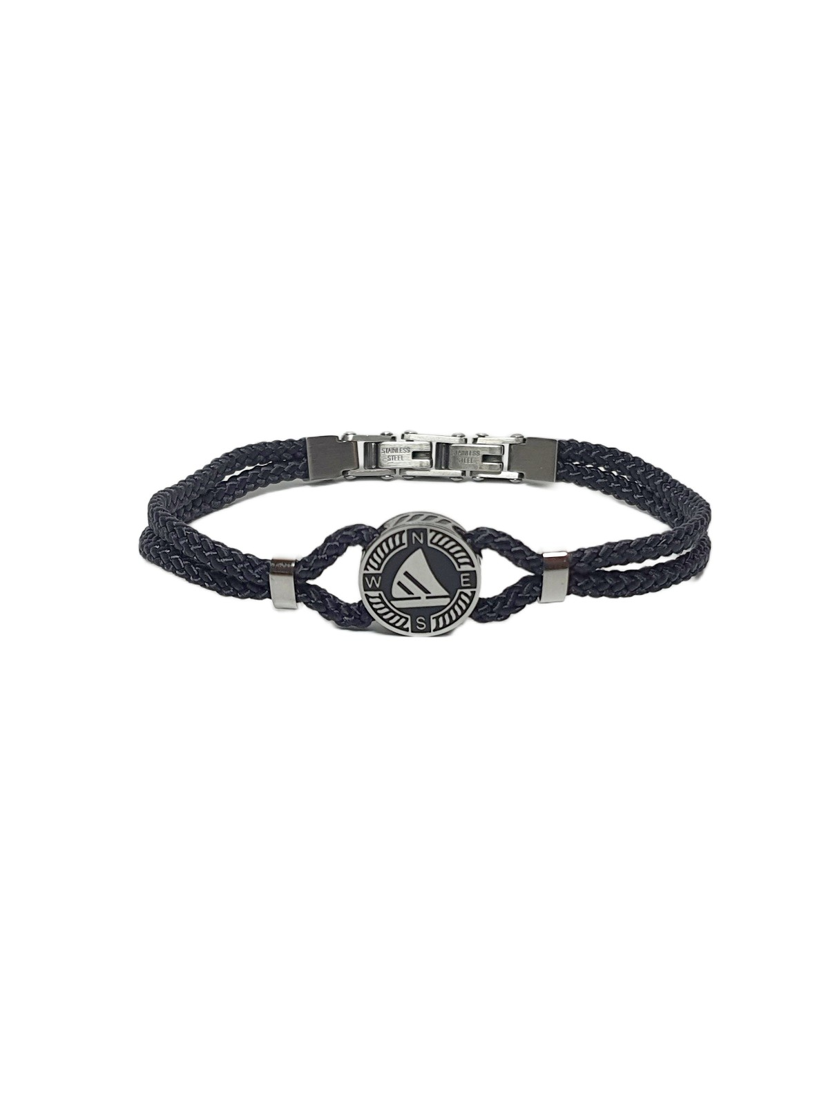BileklikJTSS26BLK1879 PASLANMAZ ÇELİK KİLİT SİYAH MİLAN İP EL YAPIMI ÇELİK YELKENLİ APARATLI UNISEX BİLEKLİK GARANTİLİ KUTULU JANTİ BİLEKLİKJanti