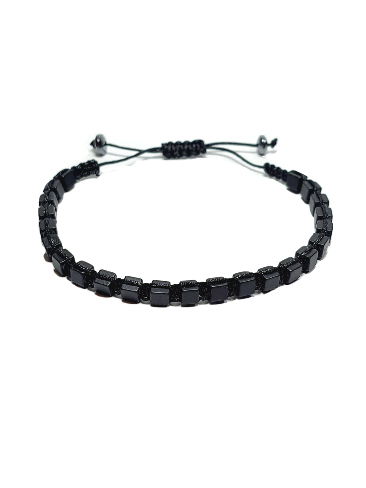 Doğaltaş BileklikLFNSS25DIB112350091-VICTOR-STANDARTJANTİ LFN4 mm Hematit Doğaltaş ip örme asansör kapama bileklik