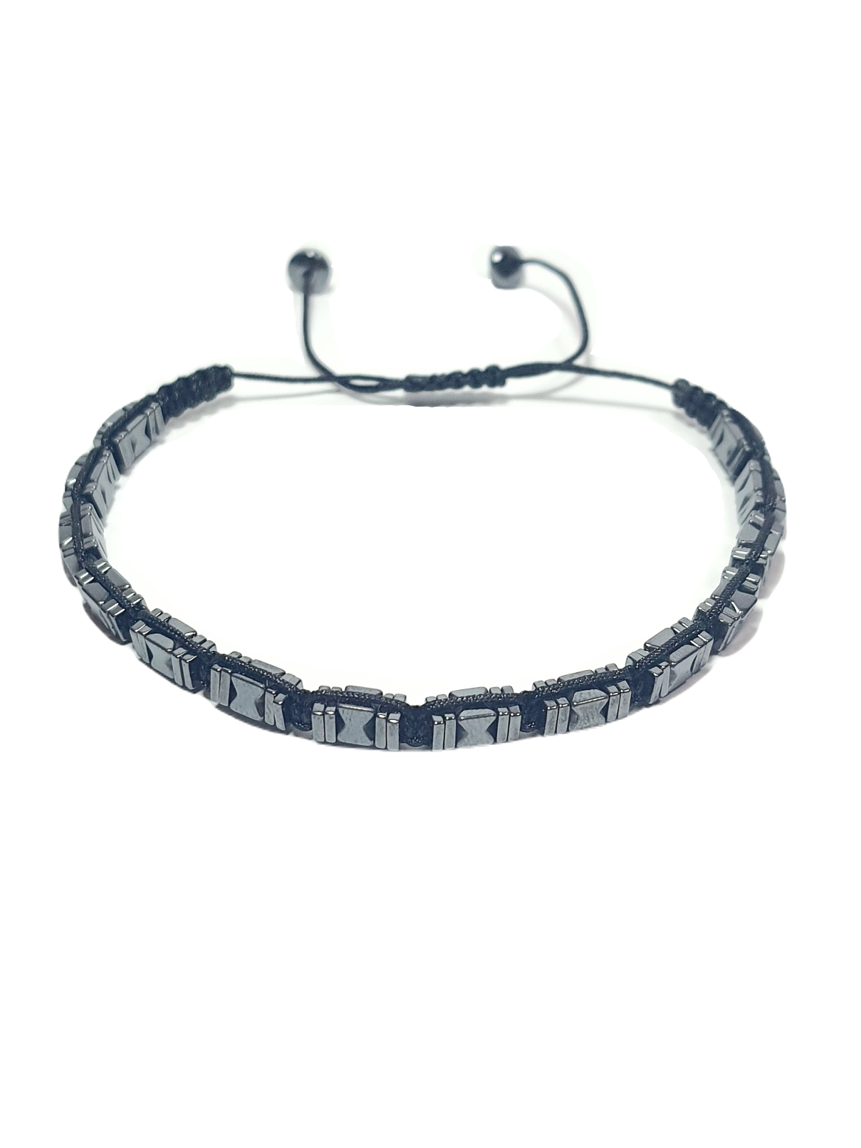 Doğaltaş BileklikLFNSS25DIB112350095-BRENDON-STANDARTJANTİ LFN4 mm Hematit Doğaltaş ip örme asansör kapama bileklik