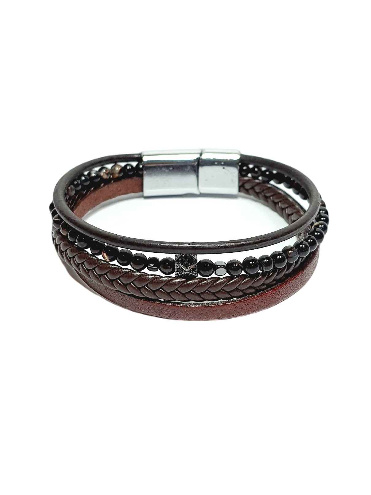 Deri BileklikLFNSS25DKB112350116-CHEN-STANDARTJANTİ LFN15 mm Hakiki Deri ve Suni Deri Krom kaplama mıknatıs kapama bileklik