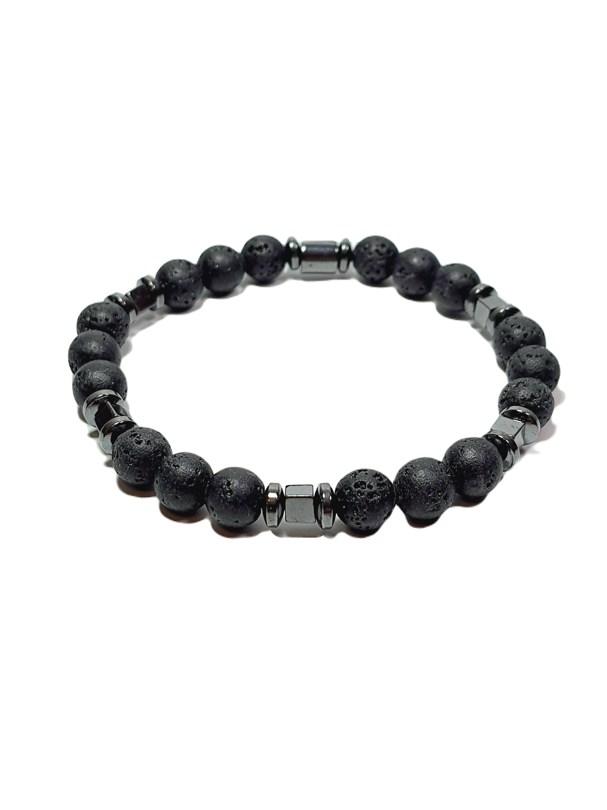 Doğaltaş BileklikLFNSS25DLB112350075-PIER-STANDARTJANTİ LFN8 mm Lav ve Hematit Doğaltaş Bileklik