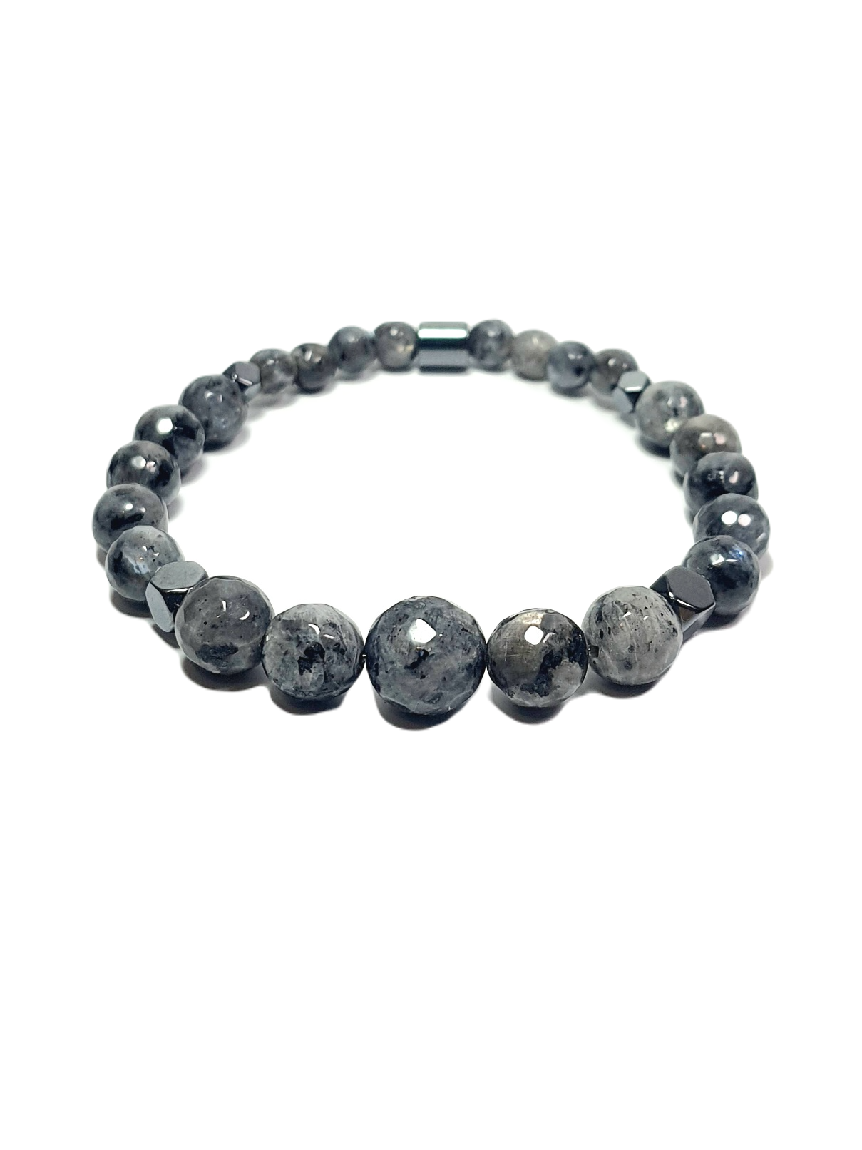 Doğaltaş BileklikLFNSS25DLB112350077-ANDOR-STANDARTJANTİ LFN12 mm, 10 mm, 8 mm ve 6 mm Ceyt Doğaltaş ve Hematit Doğaltaş Bileklik