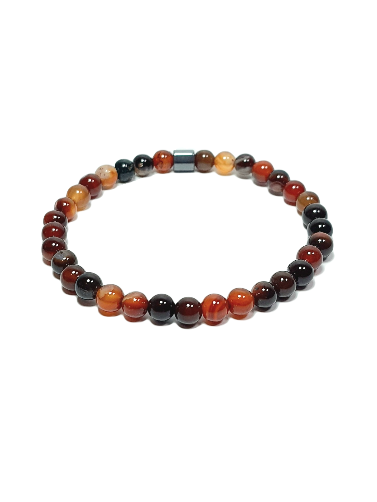 Doğaltaş BileklikLFNSS25DLB112350078-CLARK-STANDARTJANTİ LFN6 mm Akik Doğaltaş ve Hematit Doğaltaş Bileklik