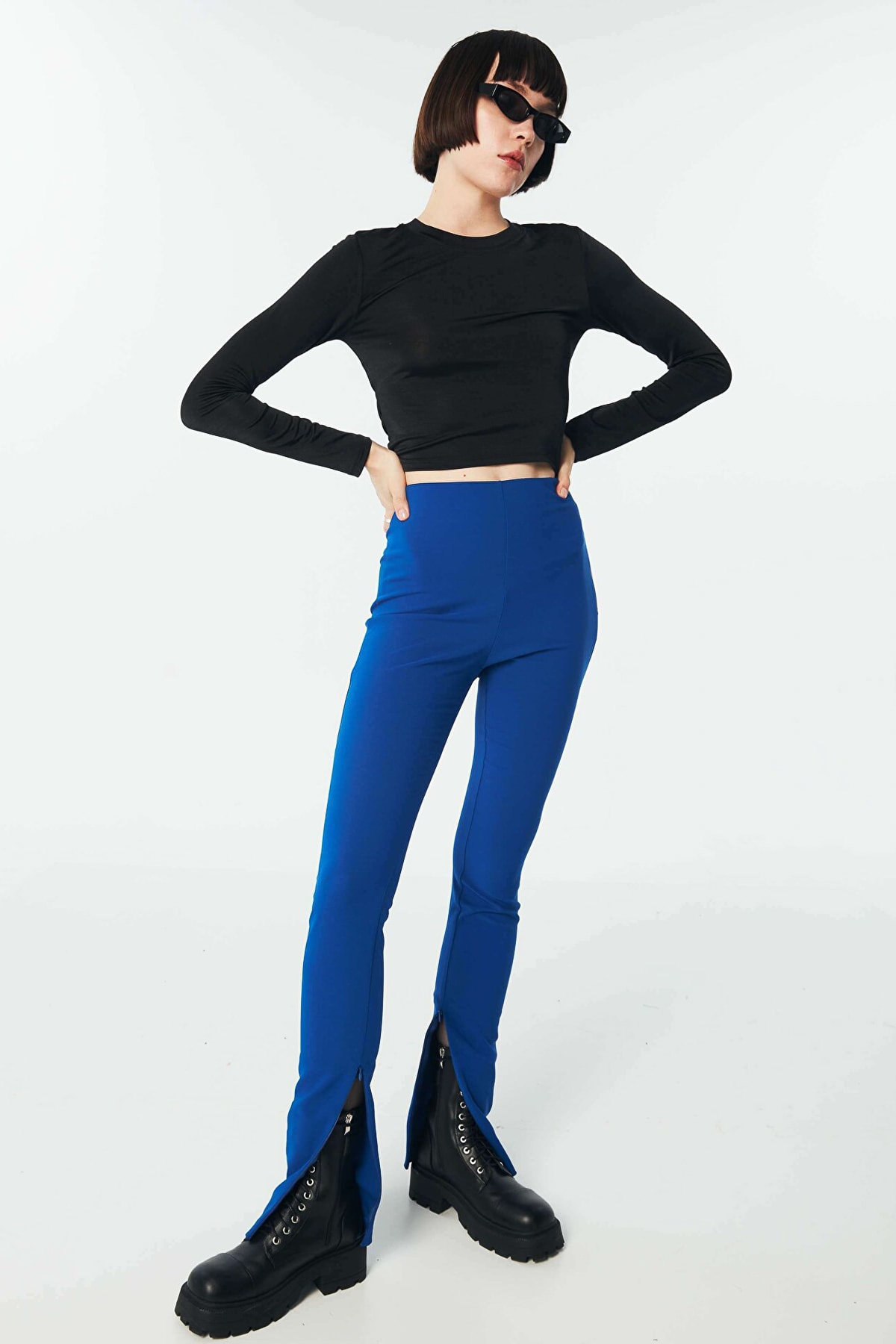 TWIST Fermuar Aksesuarlı Mavi Pantolon