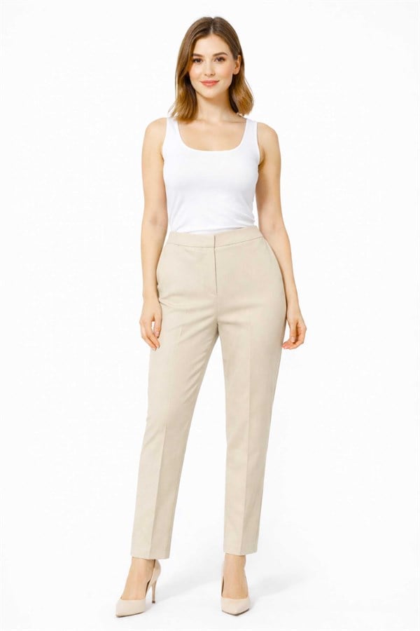 IPEKYOL Bej Cigarette Fit Pantolon 