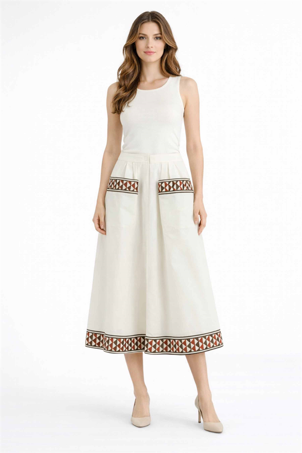 MACHKA Kum Nakışlı Çan Etek 