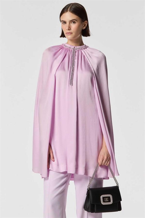 MACHKA Lila Taş İşlemeli Bluz 