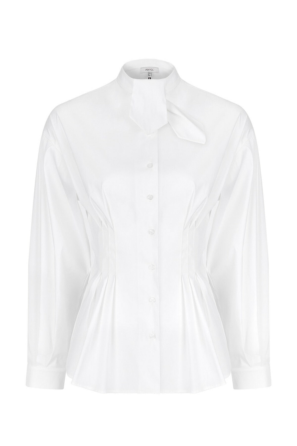 İPEKYOL Fular Yaka Beyaz Bluz