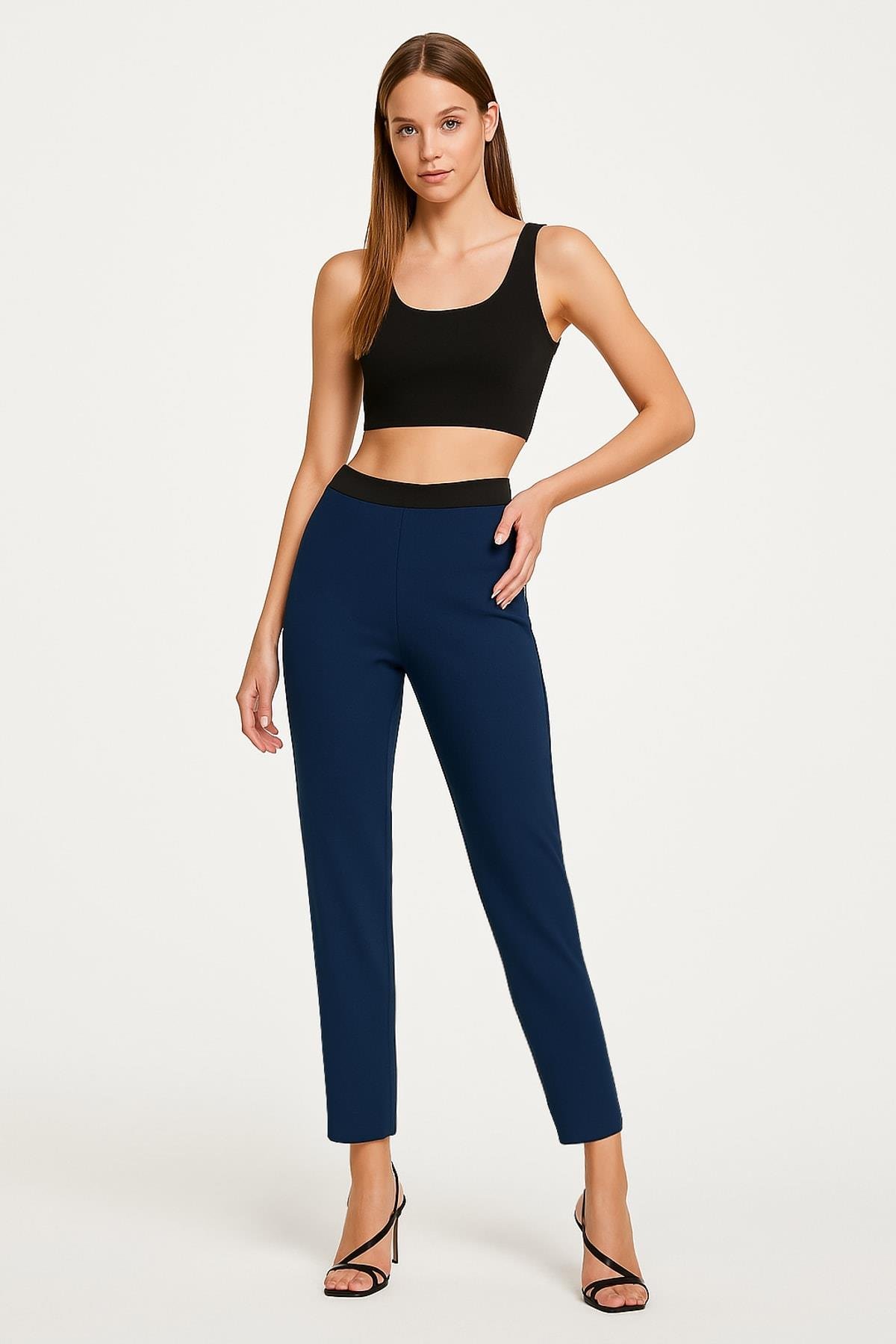 IPEKYOL Elastik Bel Lacivert Pantolon