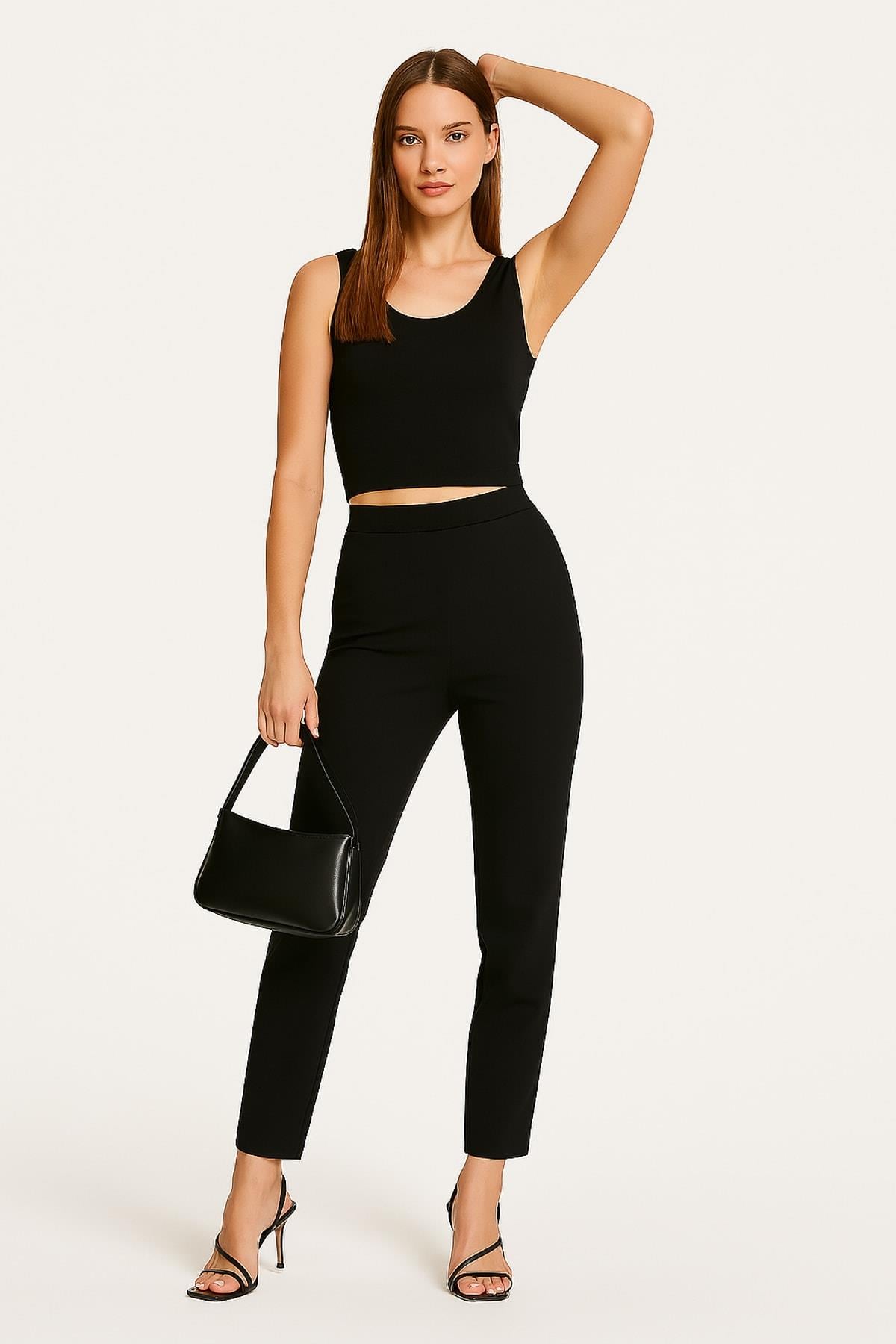 IPEKYOL Elastik Bel Siyah Pantolon