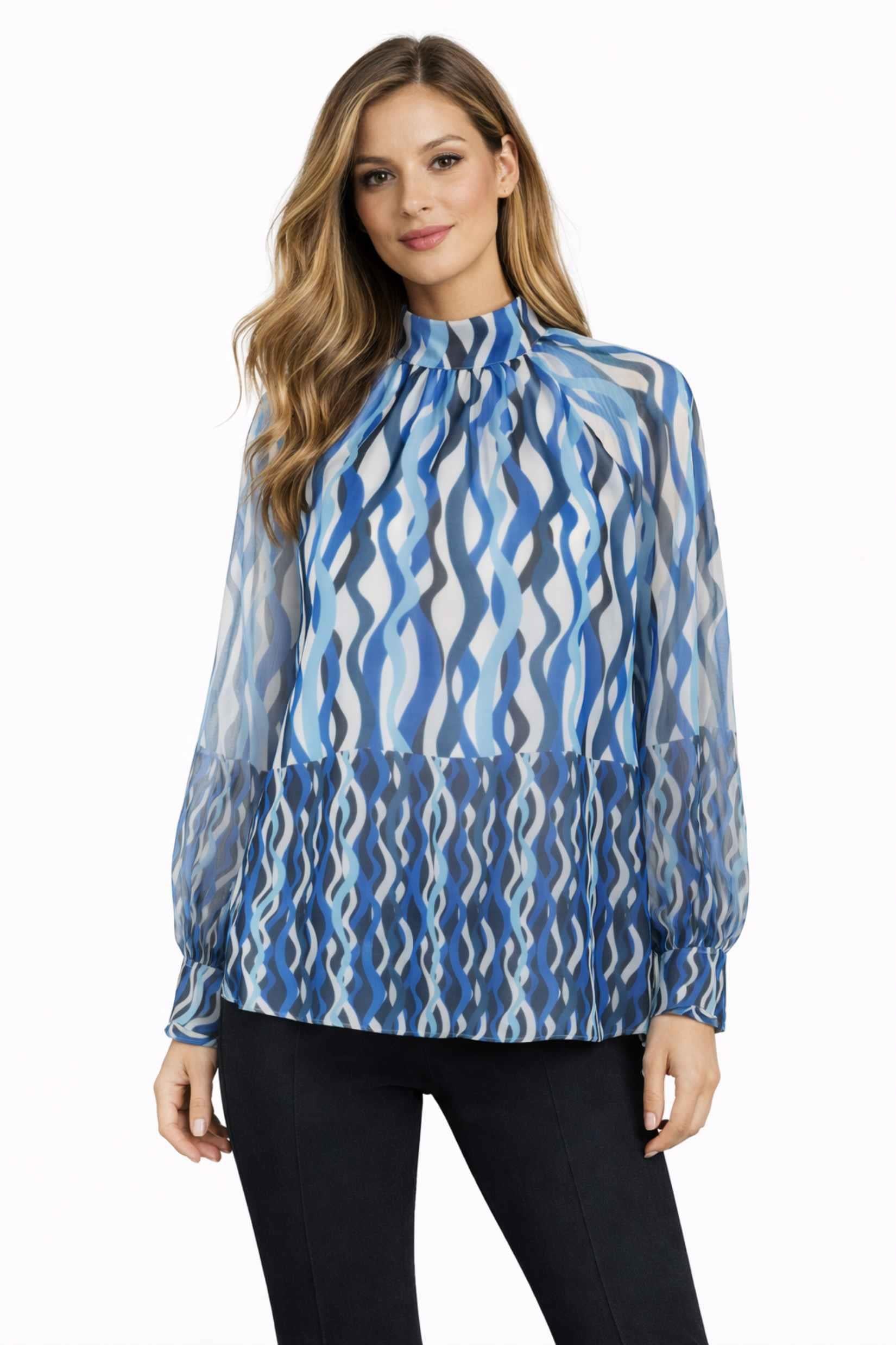 IPEKYOL Mavi Desenli Bluz 