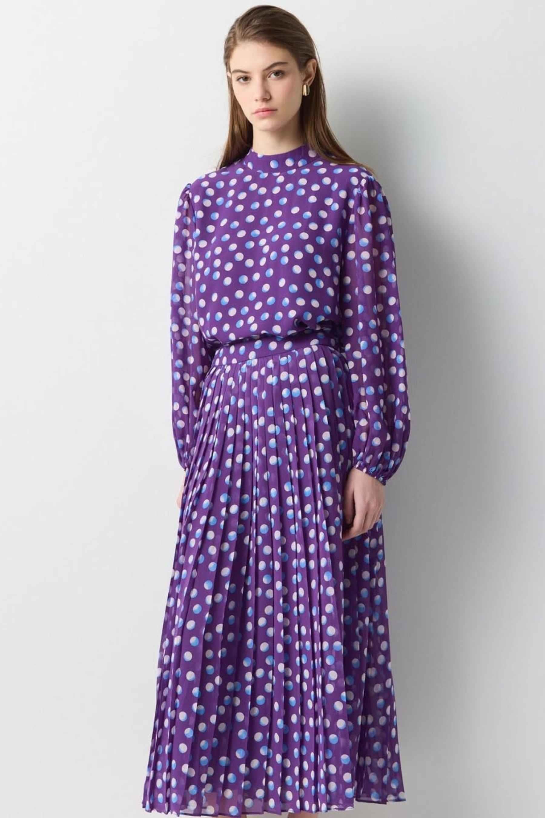 IPEKYOL Mor Desenli Bluz 