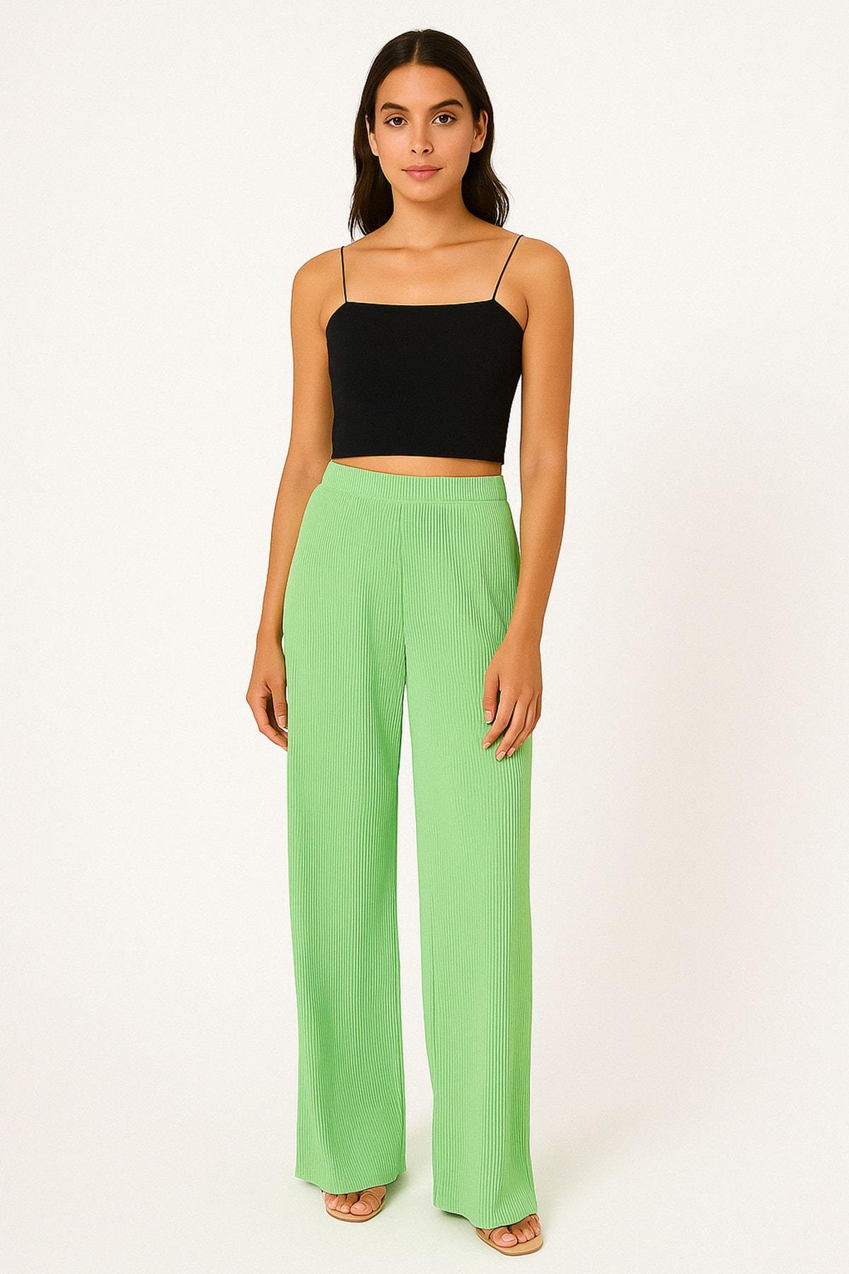 IPEKYOL Wide Leg Su Yeşili Pantolon