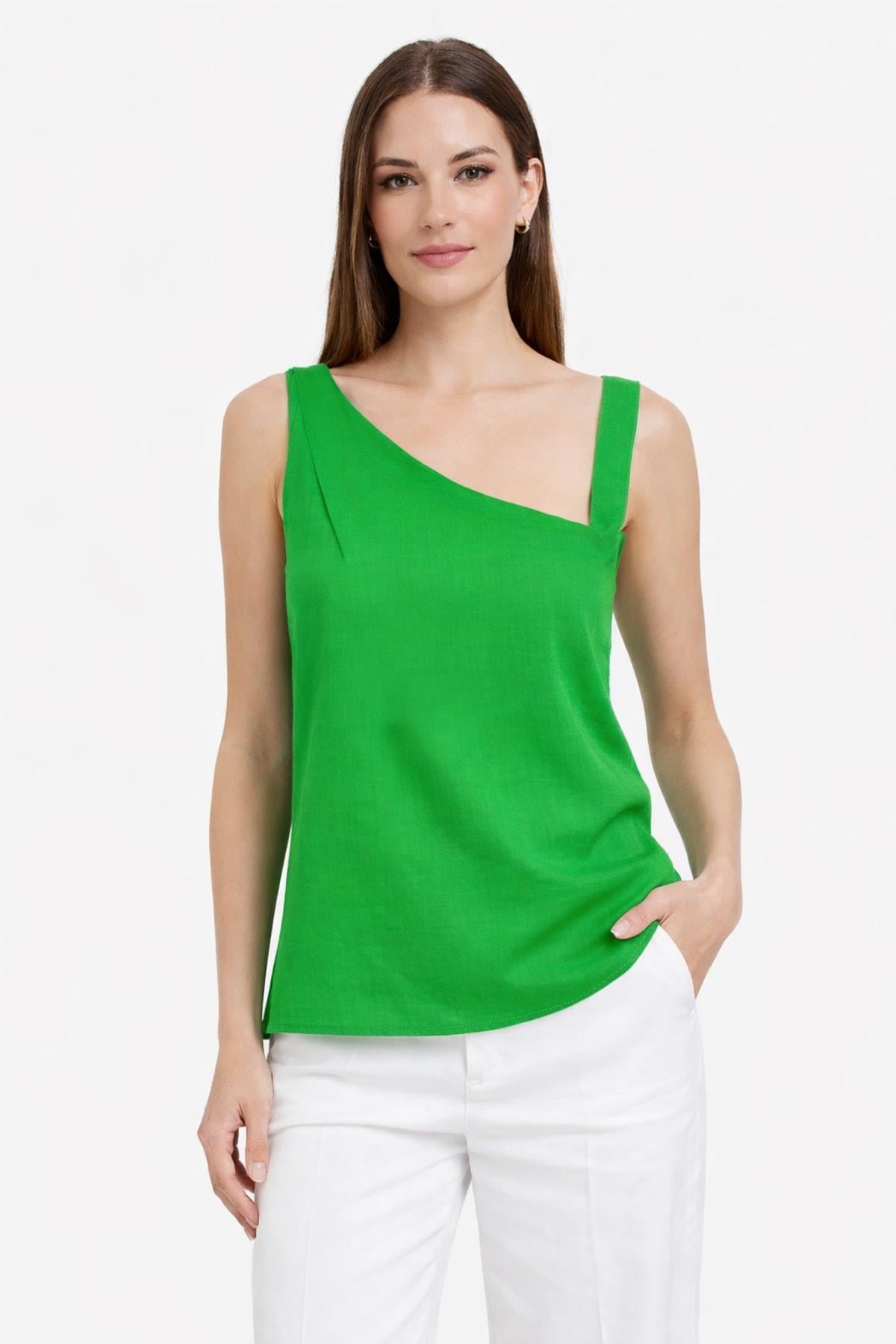 IPEKYOL Yeşil Asimetrik Bluz