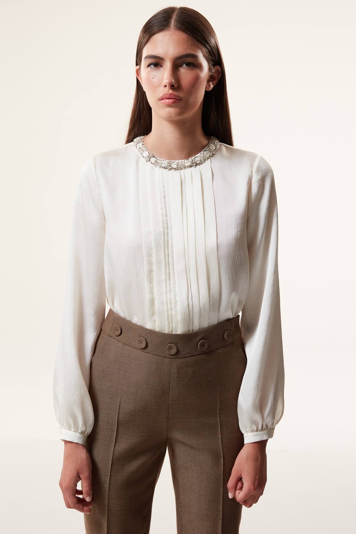 MACHKA KIRIK BEYAZ 06036 / BLUZ