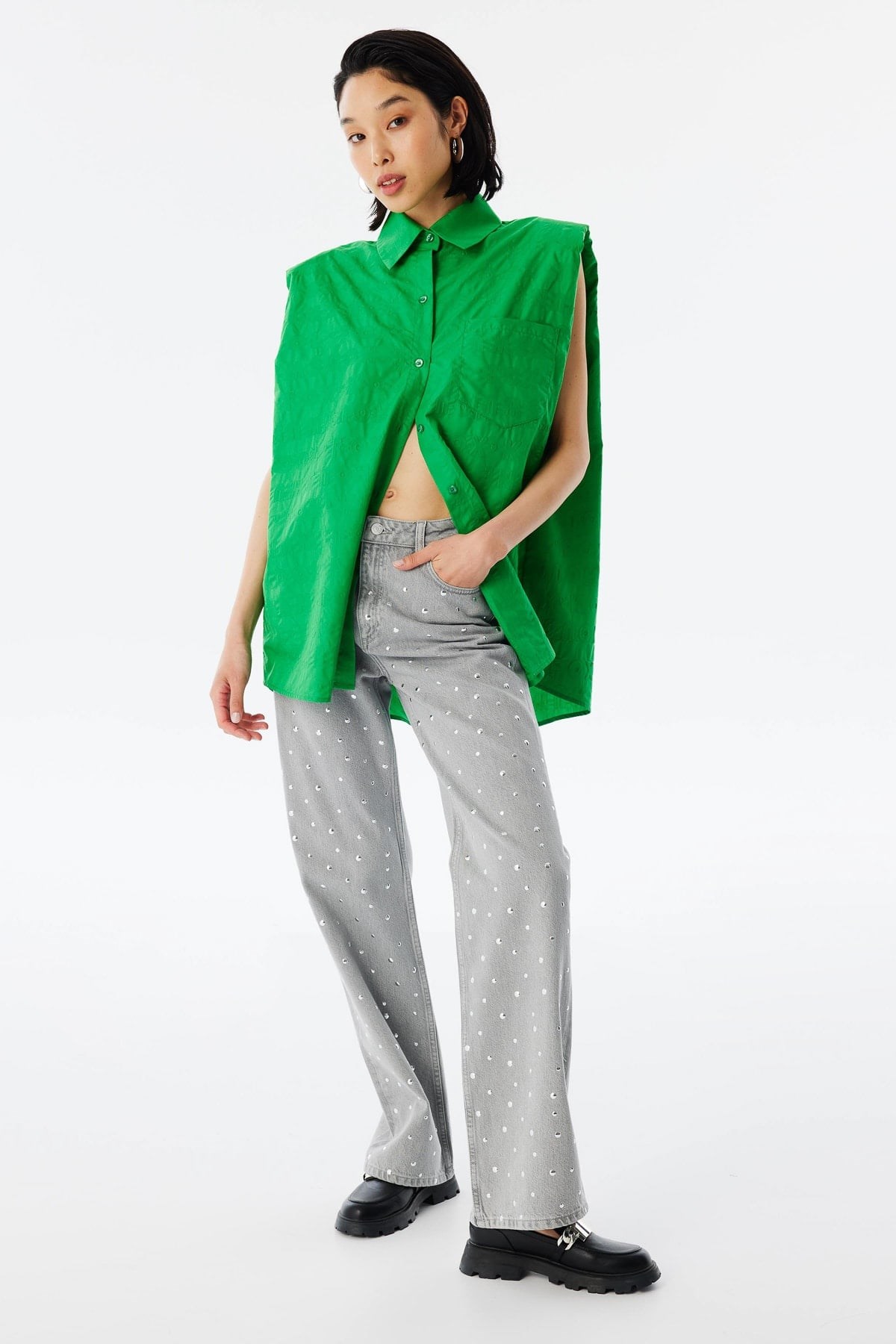 TWIST Gri Trok Baskılı Jean Pantolon