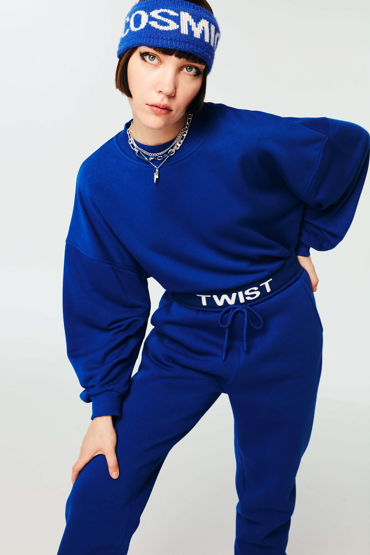 TWIST Saks Balon Kol Basic Sweatshirt