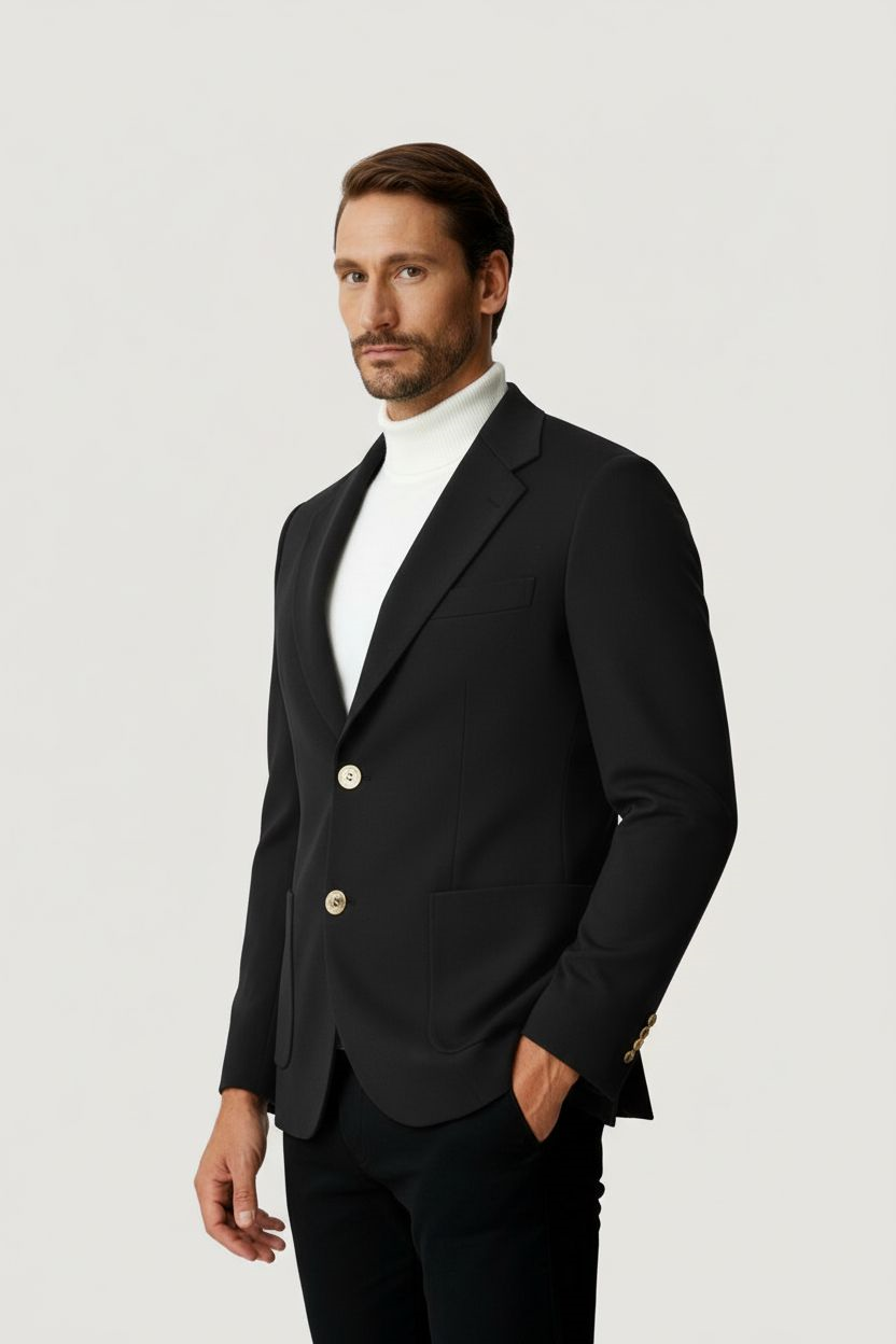 Antrasit Mono Yaka Slim Fit Dar Kalıp Erkek Ceket