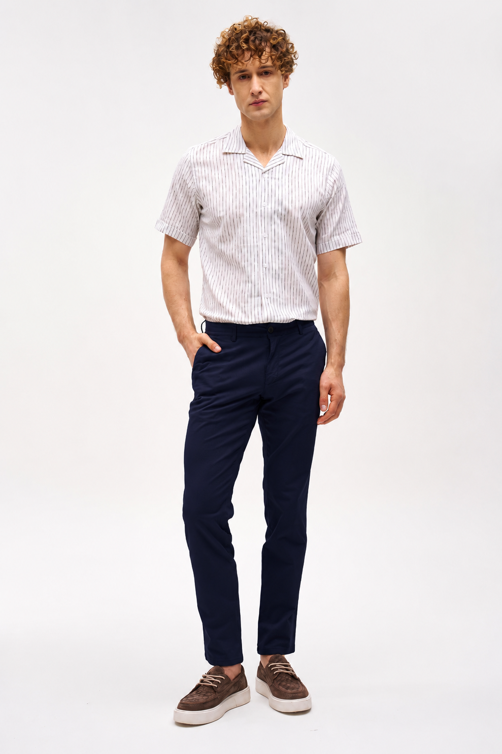 Erkek Lacivert Pamuklu Dynamic Fit Pantolon