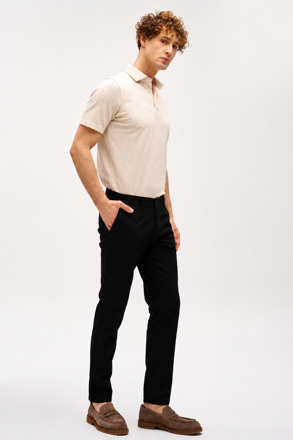Erkek Siyah Pamuklu Dynamic Fit Pantolon