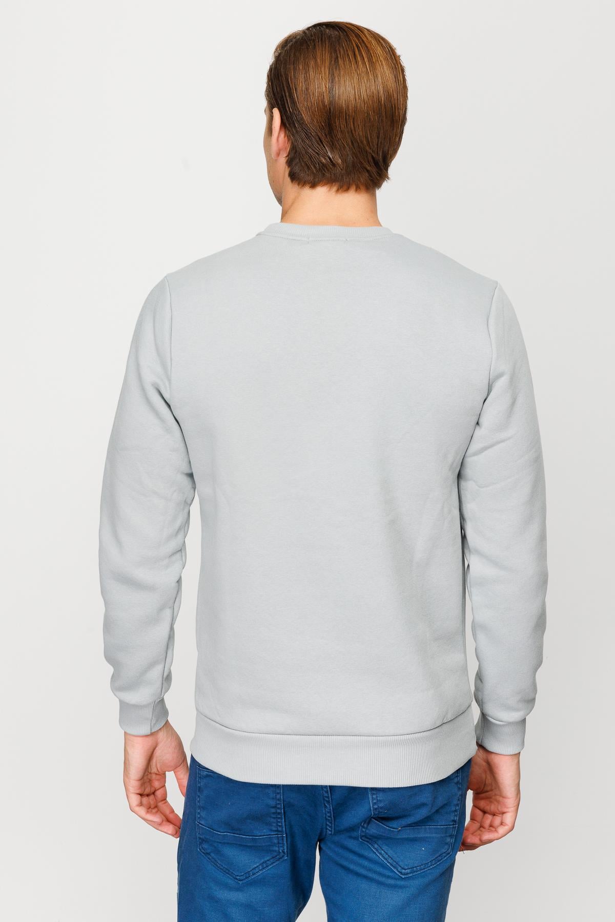Erkek A.Gri  Bisiklet Yaka Sweatshirt